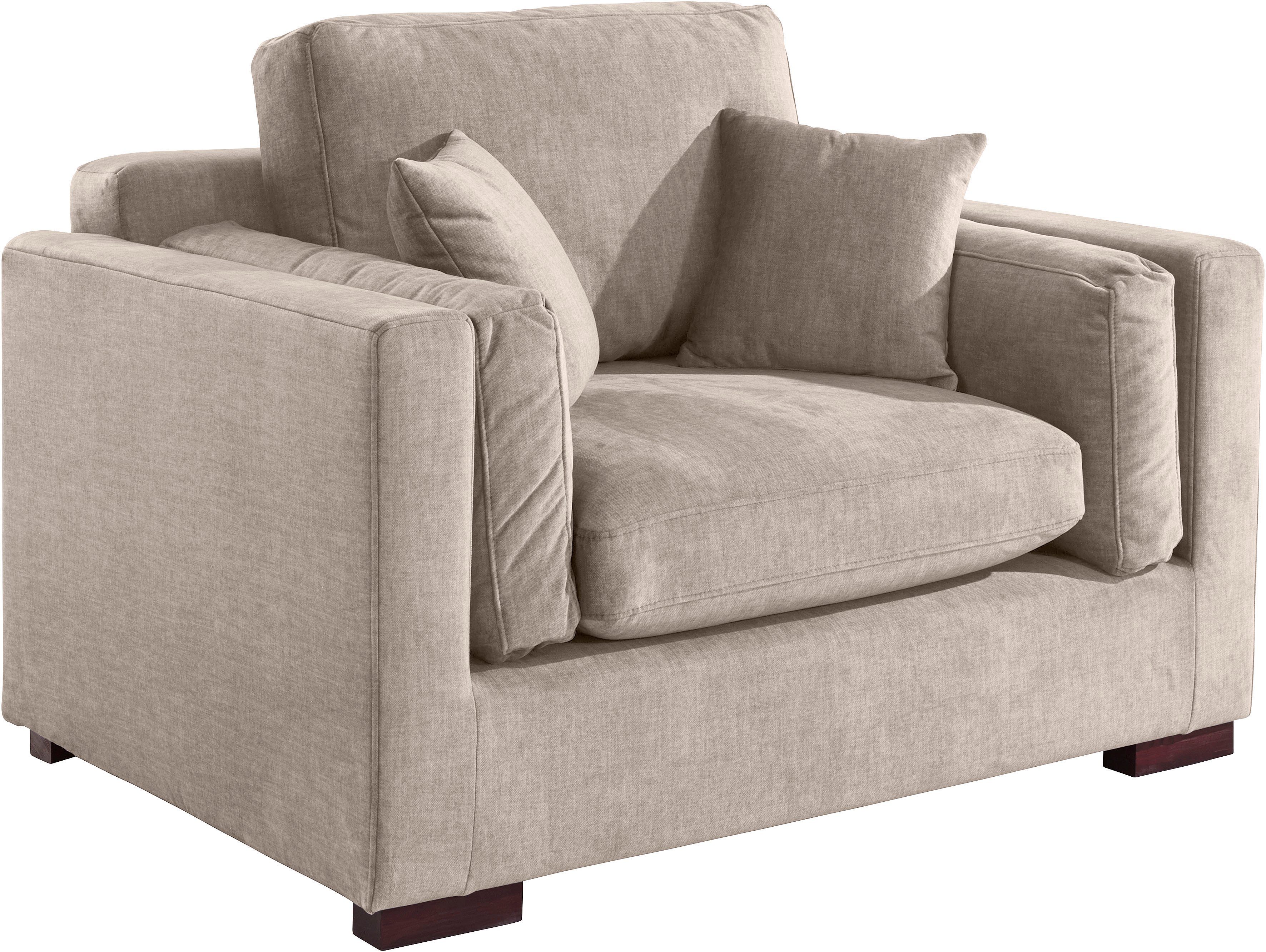 Home affaire Loveseat Fresh Pond fauteuil zacht zitcomfort, incl. sierkussen, bxdxh: 140x96x95 cm