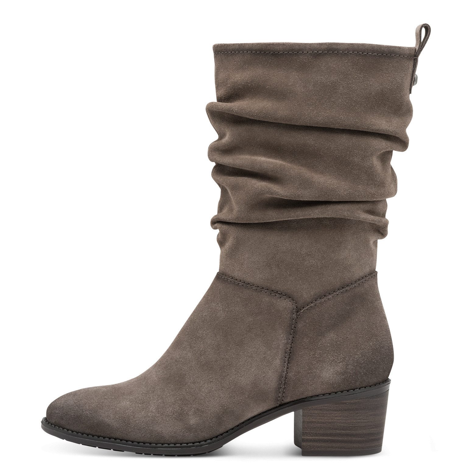 Tamaris Laarzen , blokhak, korte laarzen met plooien op de slouchy schacht