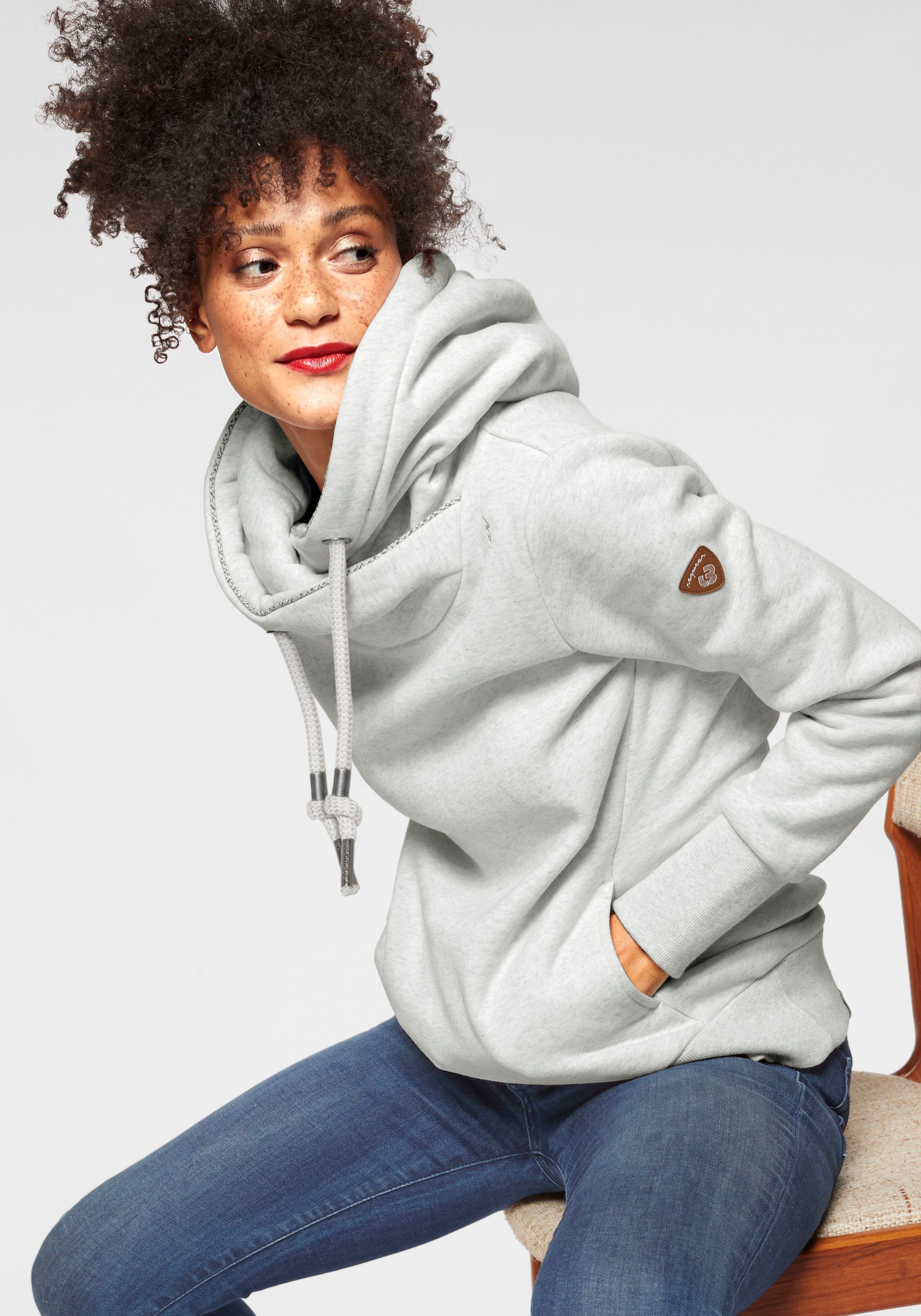 Ragwear Hoodie GRIPYBUTTON Sweater met rustieke koordaccenten