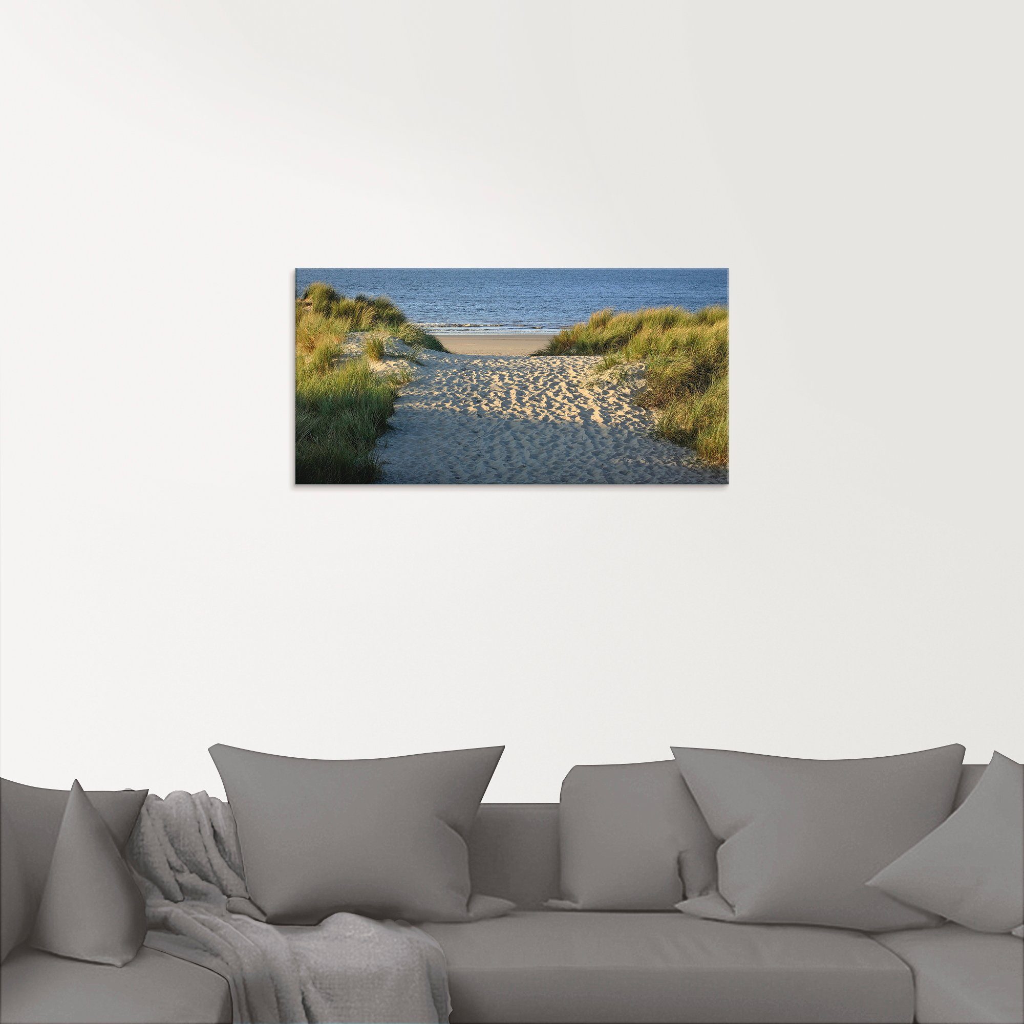 Artland Print op glas Pad naar het strand in verschillende maten