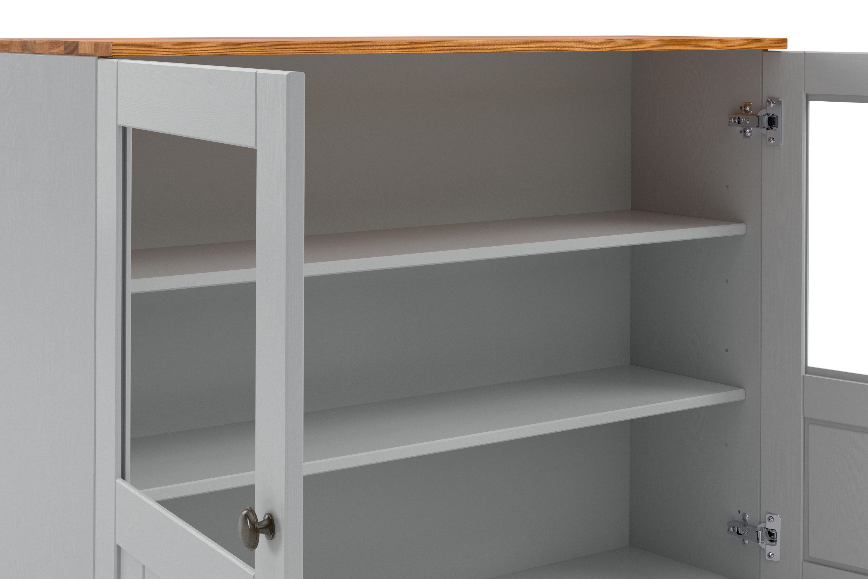 Home affaire Hangkast Alby2 Met metalen grepen en glazen deuren, breedte 100 cm