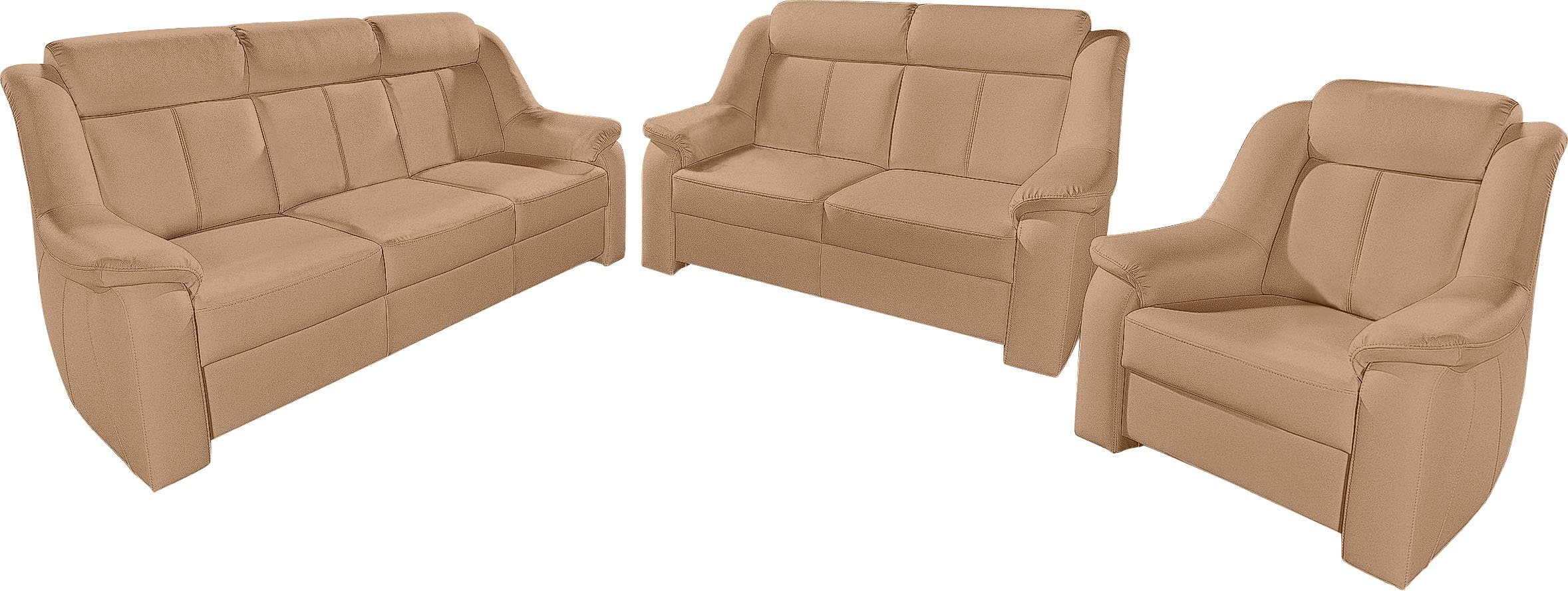 sit&more Zithoek Basel Set, bestaand uit 3-zitsbank + 2-zitsbank + fauteuil