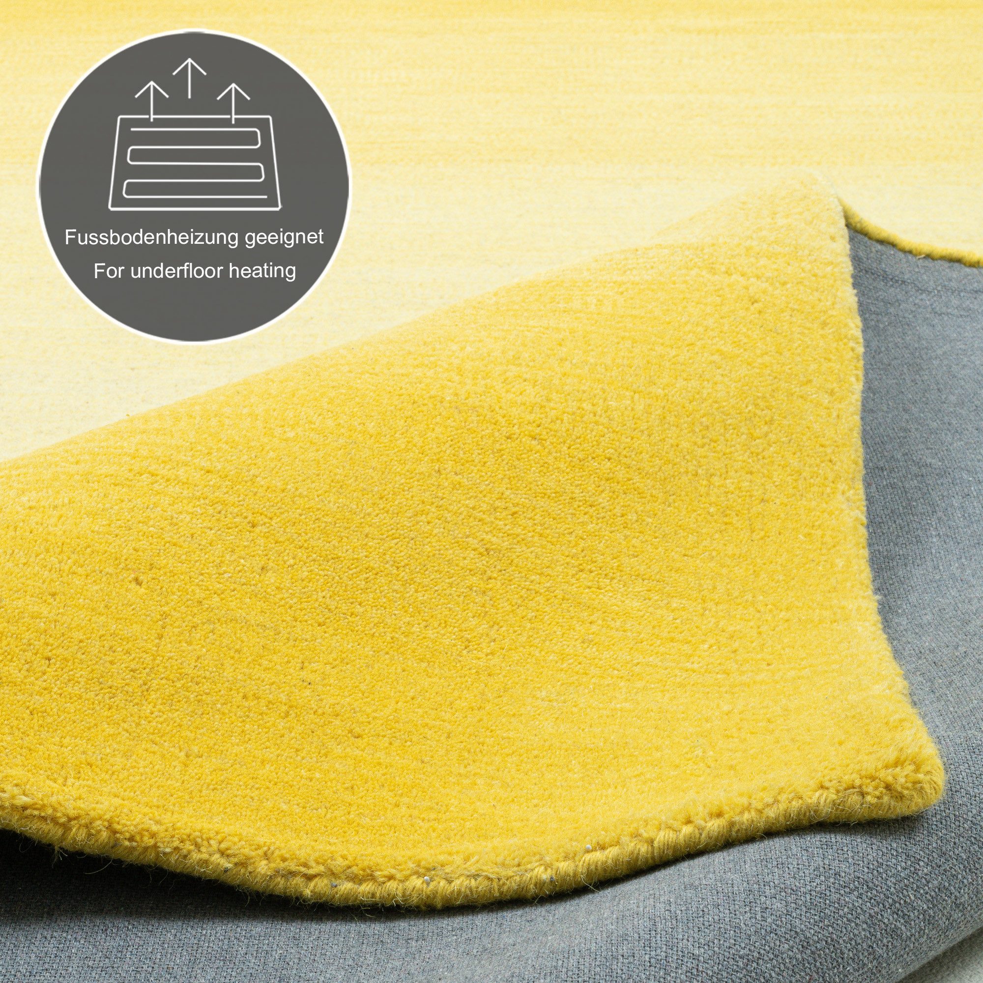 THEKO Wollen kleed Wool Comfort Handgeweven vloerkleed, zuivere wol, met de hand geweven, briljante kleuren, Scandinavisch