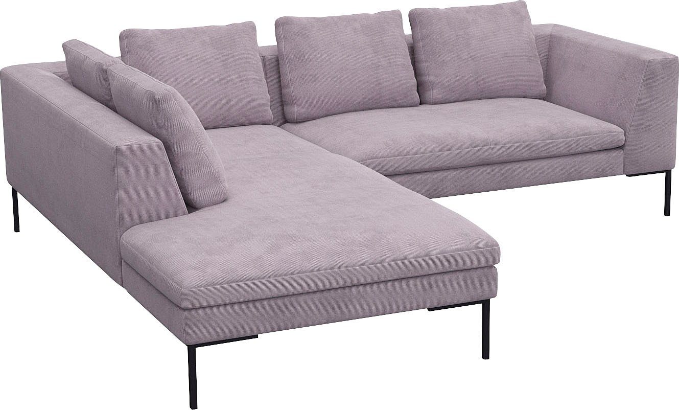 FLEXLUX Hoekbank Loano, super comfortabel zitcomfort door koudschuim in de zitting, L-vorm