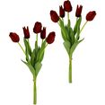 i.ge.a. kunstbloem tulpenbos real touch, set van 2 (2 stuks) rood