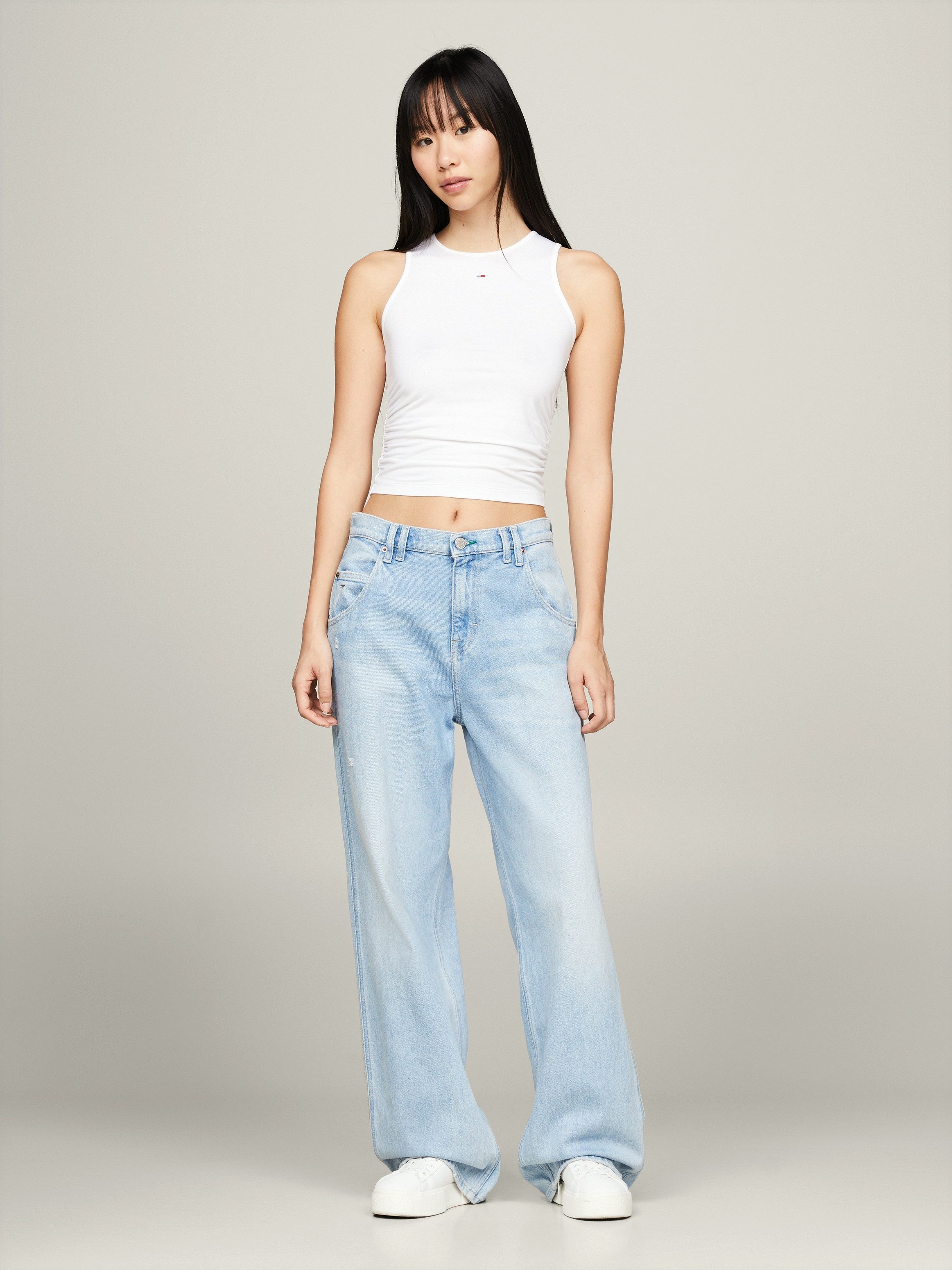 TOMMY JEANS Tanktop TJW SLIM GATHERING TANK TOP (ESSENTIAL Regular Flag Logo TJ Women)