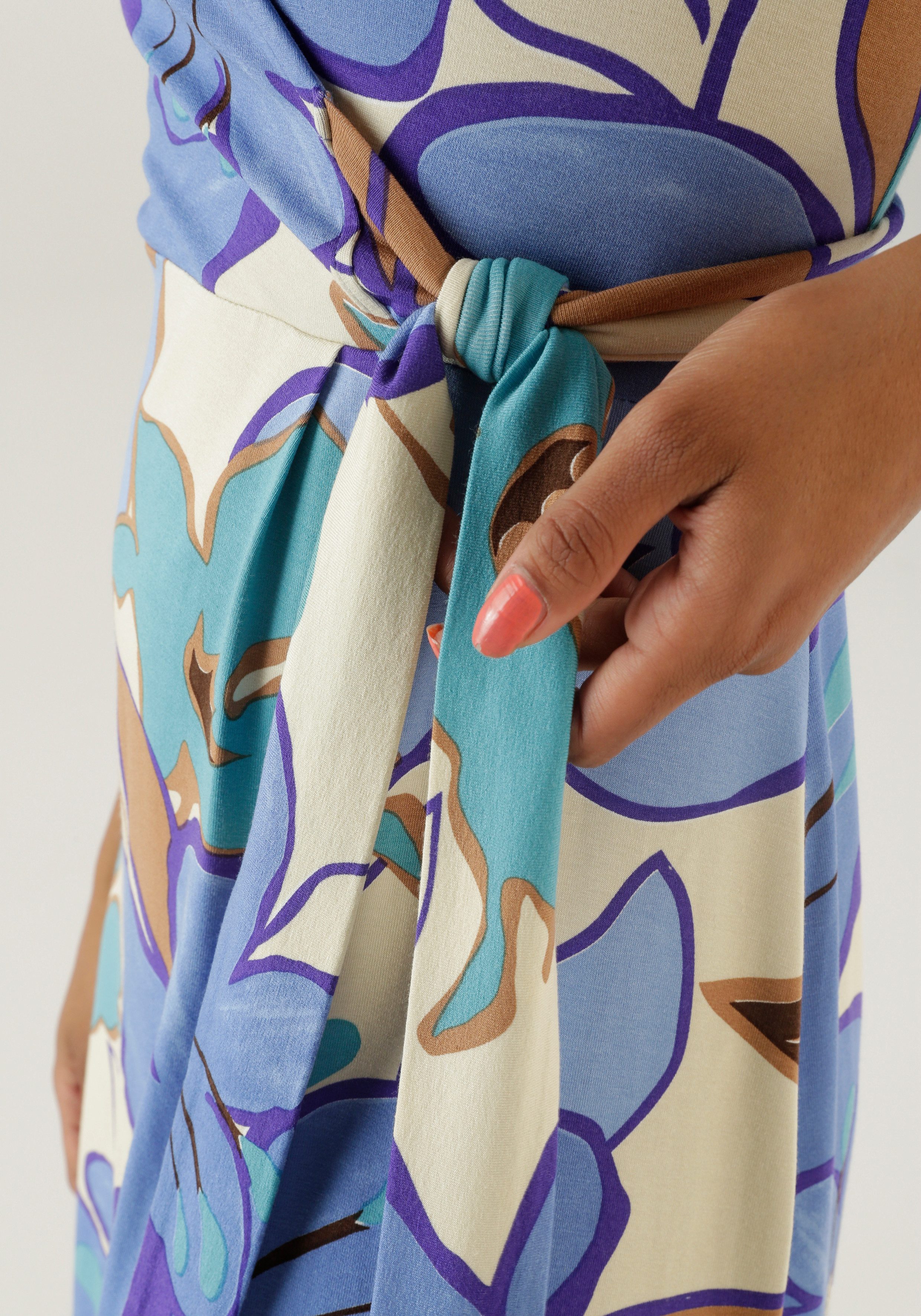 Aniston SELECTED Jerseyjurk in elegante wikkel-look