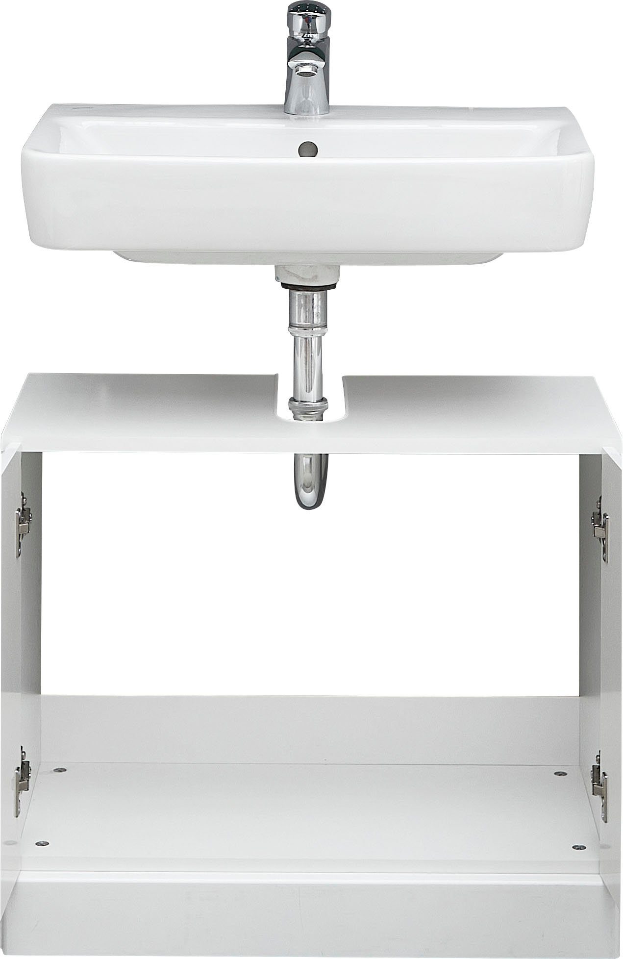 Saphir Wastafelonderkast Quickset 955 Onderkast, wit hoogglans, 2 deuren Wastafelonderkast inclusief deurdemper, 65 cm breed, zonder wasbak