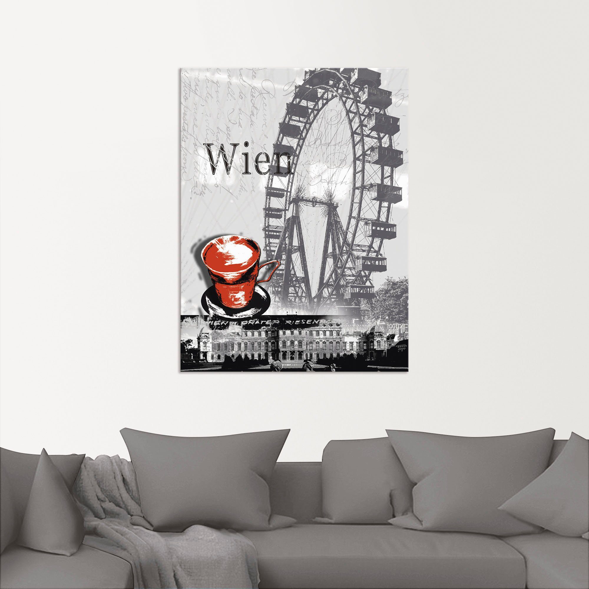 Artland Artprint Wenen - melange - koffie als artprint van aluminium, artprint voor buiten, artprint op linnen, poster in verschillende maten. maten