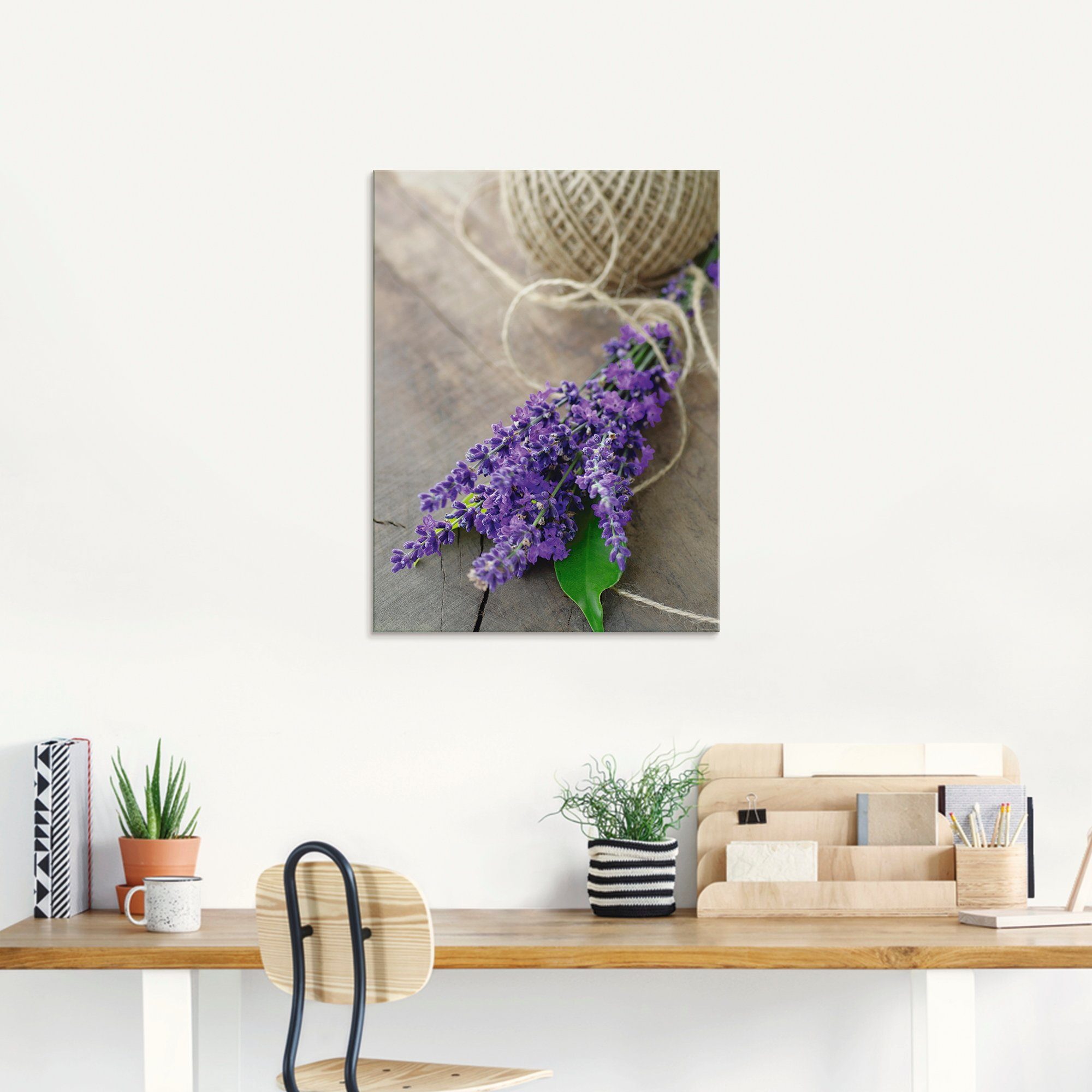 Artland Print op glas Lavendel Struisvogel in verschillende maten