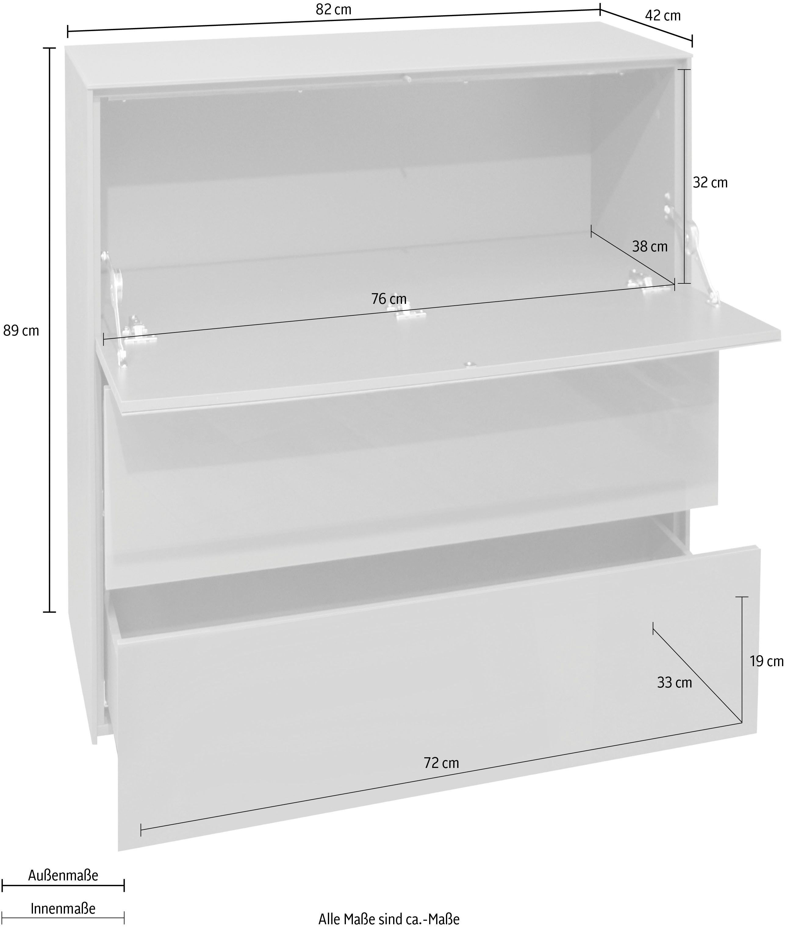 Mäusbacher Kast Imola BESTSELLER! Mäusbacher commode met glasfront en glazen bovenblad