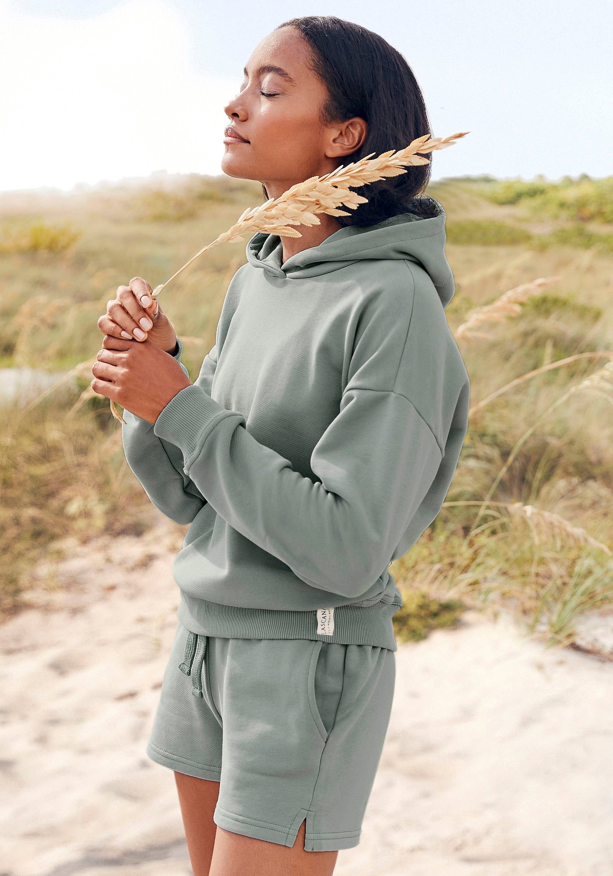 Lascana Hoodie van biologische katoen, loungewear