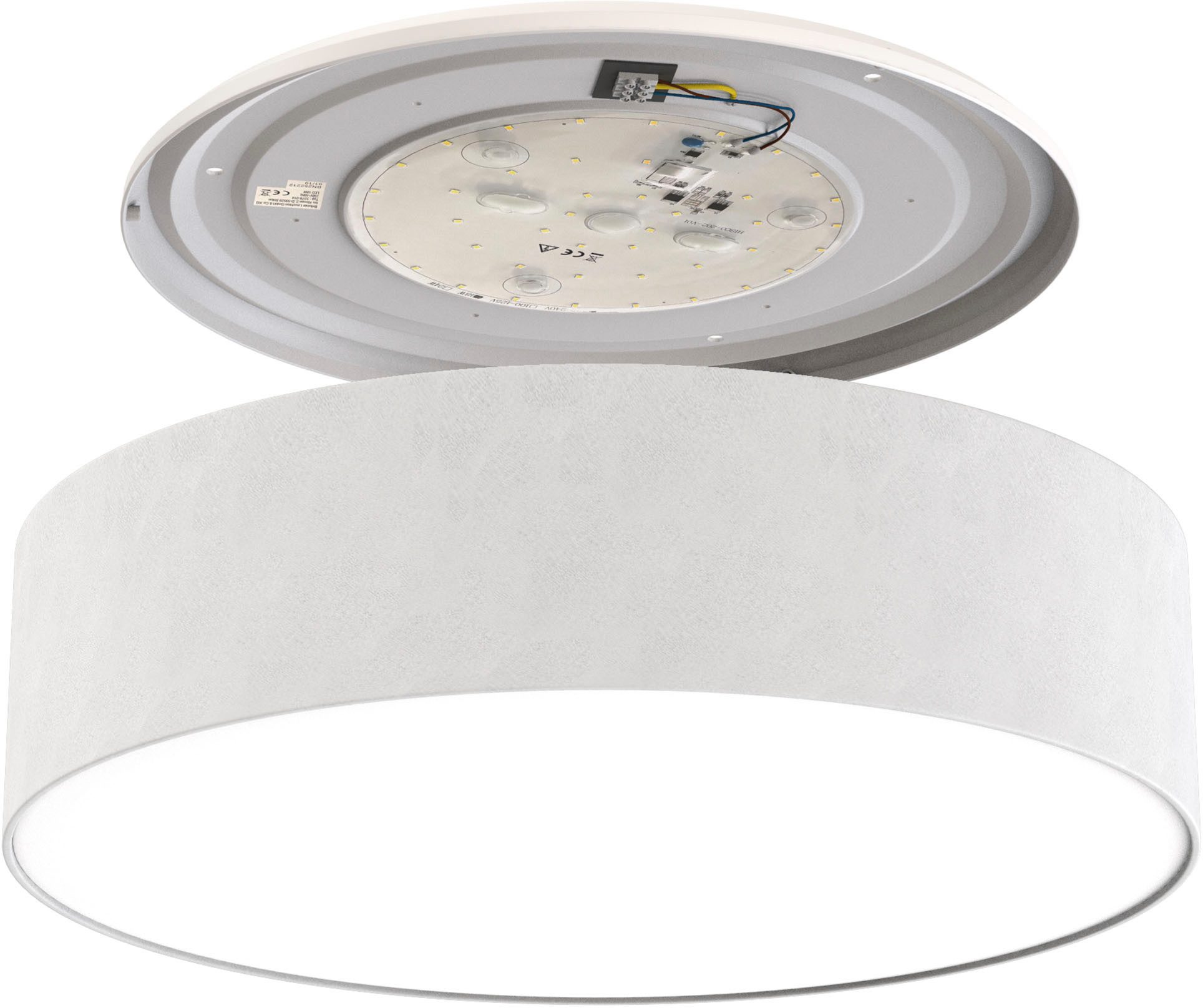 Briloner Leuchten Led-plafondlamp Stoffen LED plafondlamp, wit, 1xLED-module / 18W
