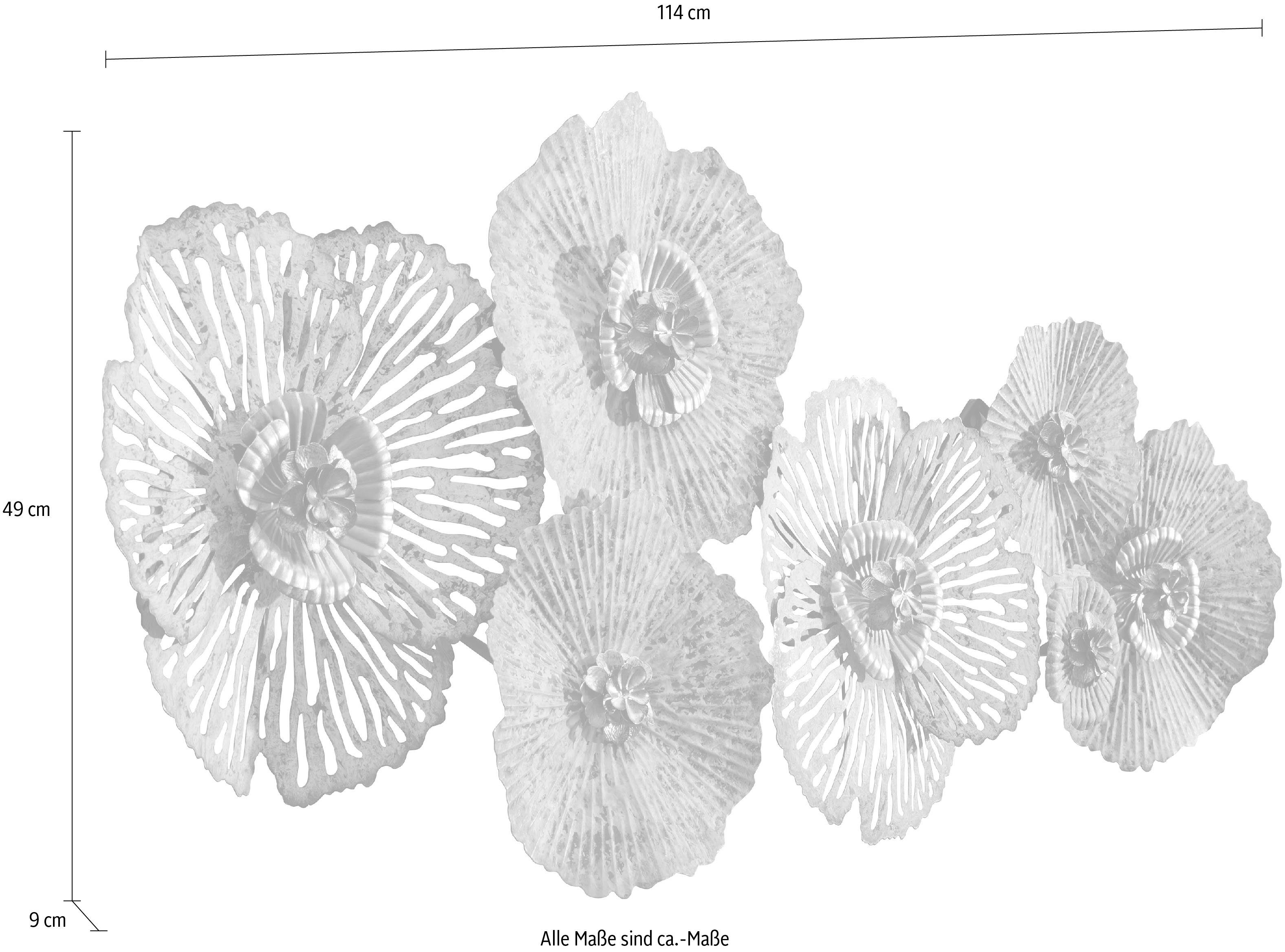 Home affaire Sierobject voor aan de wand Bloemen Wanddecoratie, van metaal, bestaand uit 7 bloemen