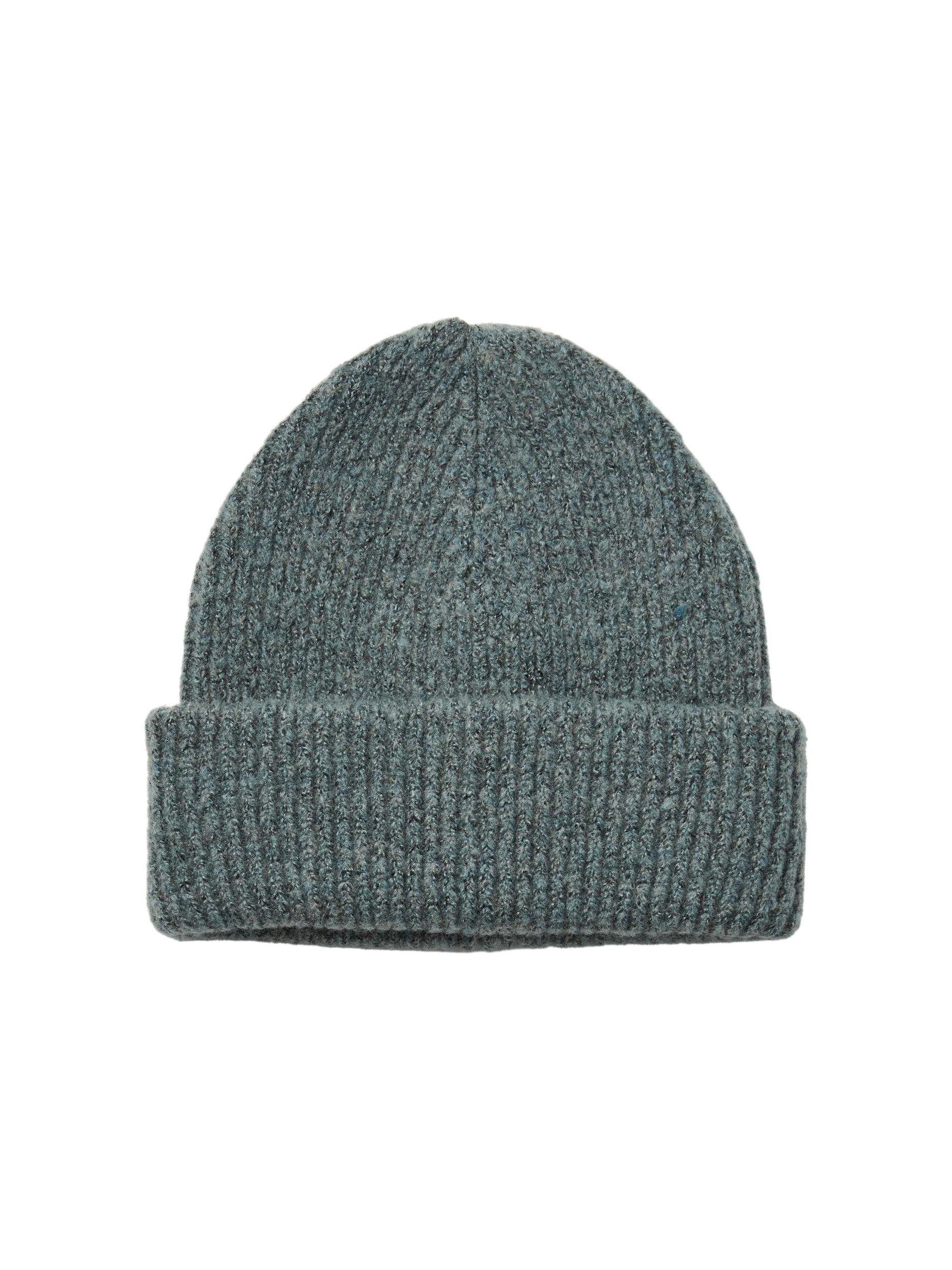 Pieces Beanie met omslag in gemêleerde look model 'PYRON'