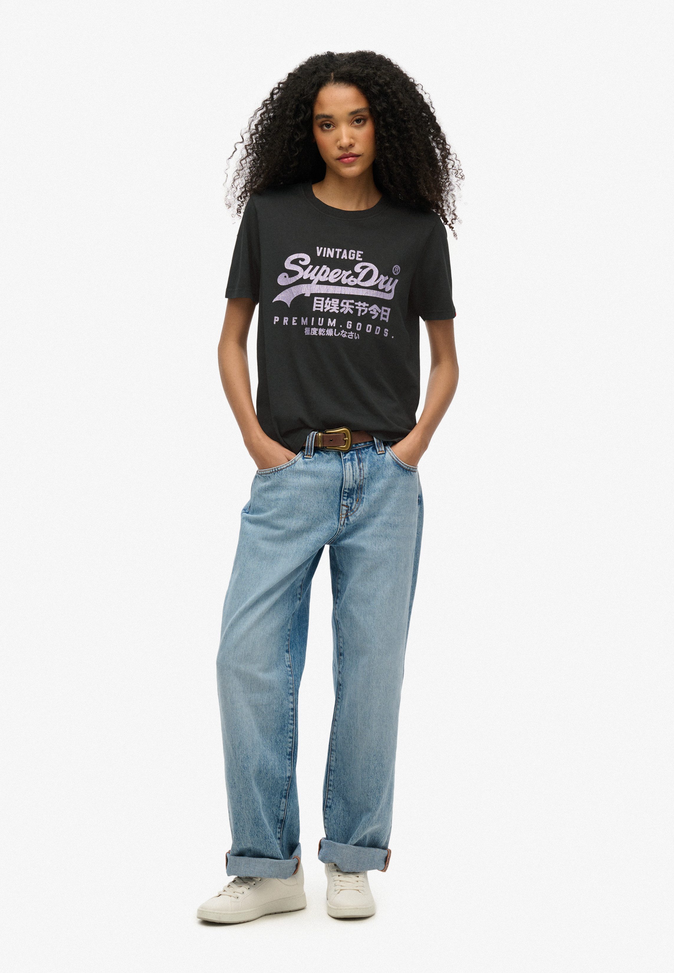 Superdry Shirt met korte mouwen VL METALLIC RELAXED TEE