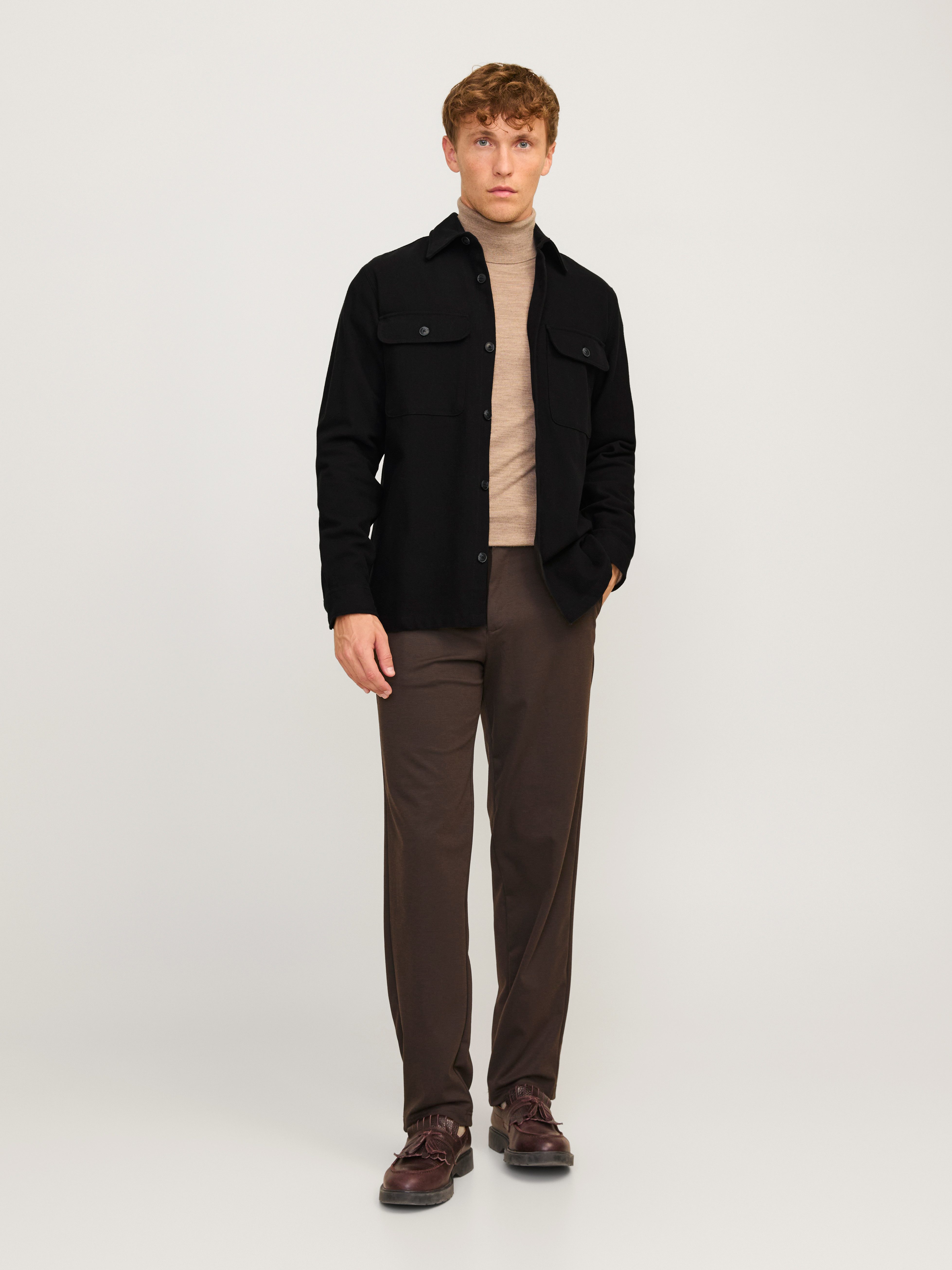 Jack & Jones Overhemd met lange mouwen JPRRAYMOND MELANGE SOLID LS OVERSHIRT SN