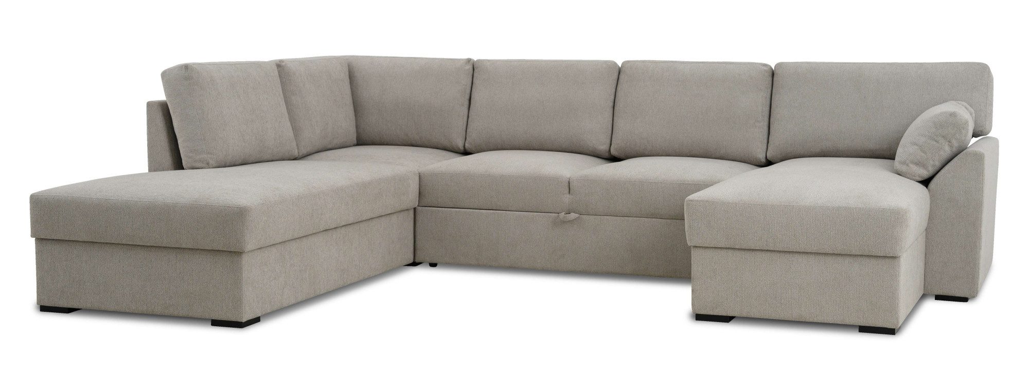 Home affaire Zithoek Citry Breedte 309 cm, chenille, bedfunctie, bedlade, U-vorm