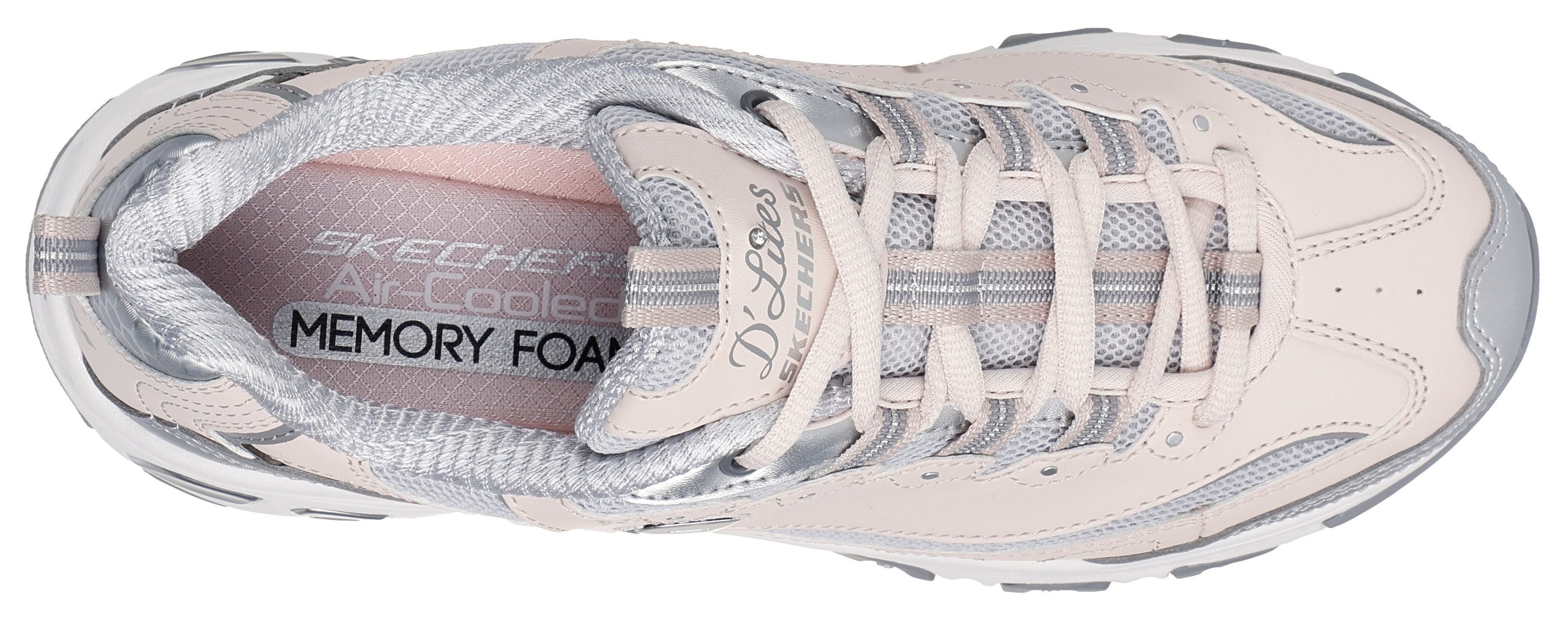 Skechers Sneakers D'LITES-CHROMATIC , plateausneaker, veterschoen met metallic accenten