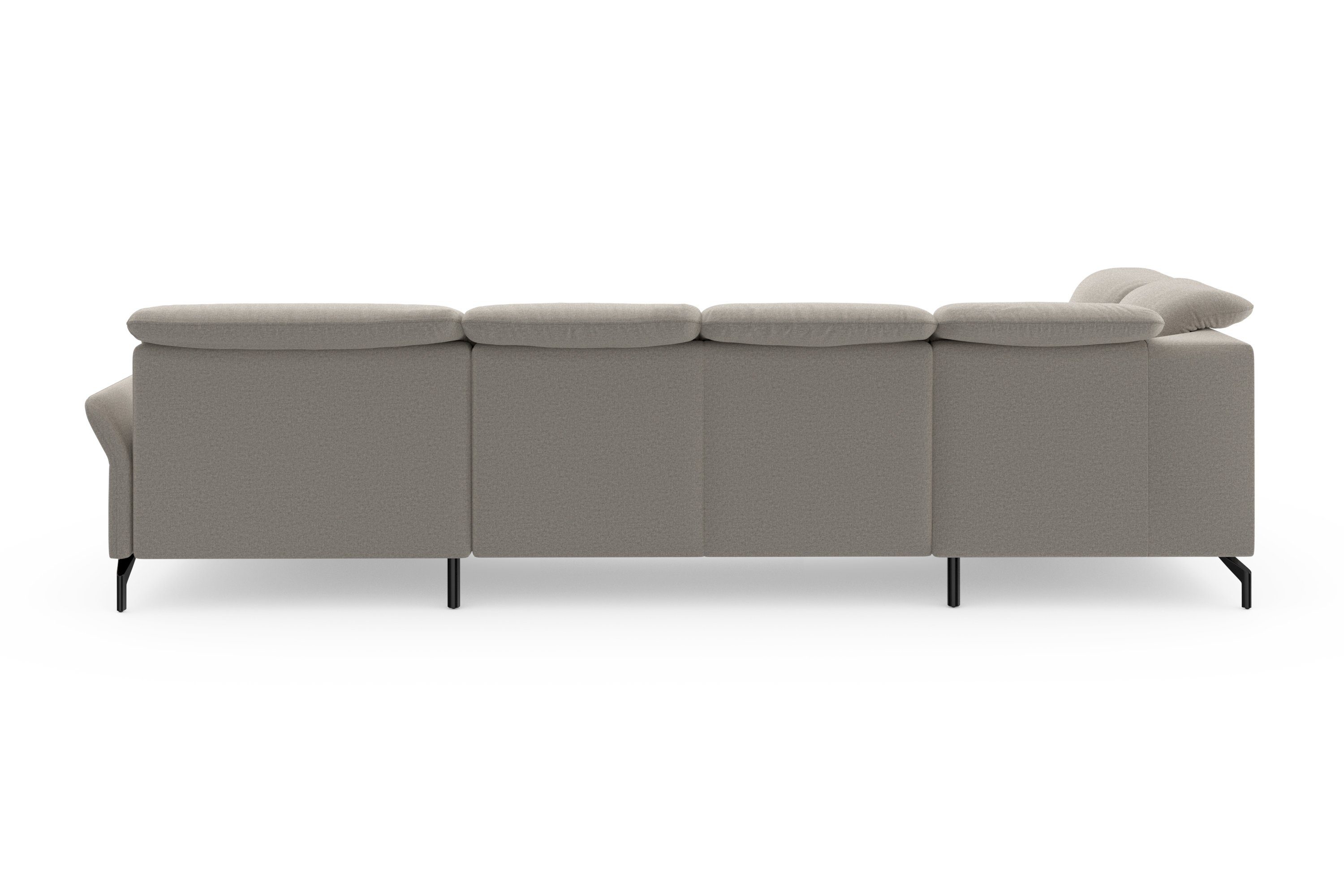 sit&more Zithoek Fashion U-vorm naar keuze met verstelbare hoofdsteun, uittrekzitting, motorisch, metalen poten