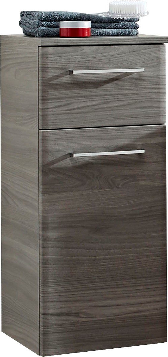 Saphir Onderkast Quickset 916 badkamerkast met 1 deur, 1 lade, grepen glanzend chroom