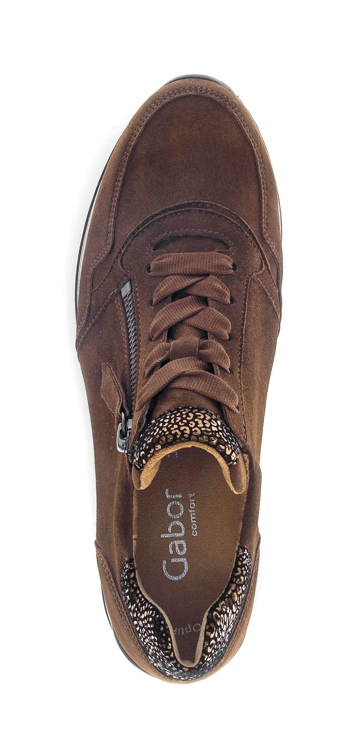 Gabor Sneakers met sleehak Turijn , vrijetijdsschoen, halfschoen, veterschoen, gepolsterde schacht, h-breedte