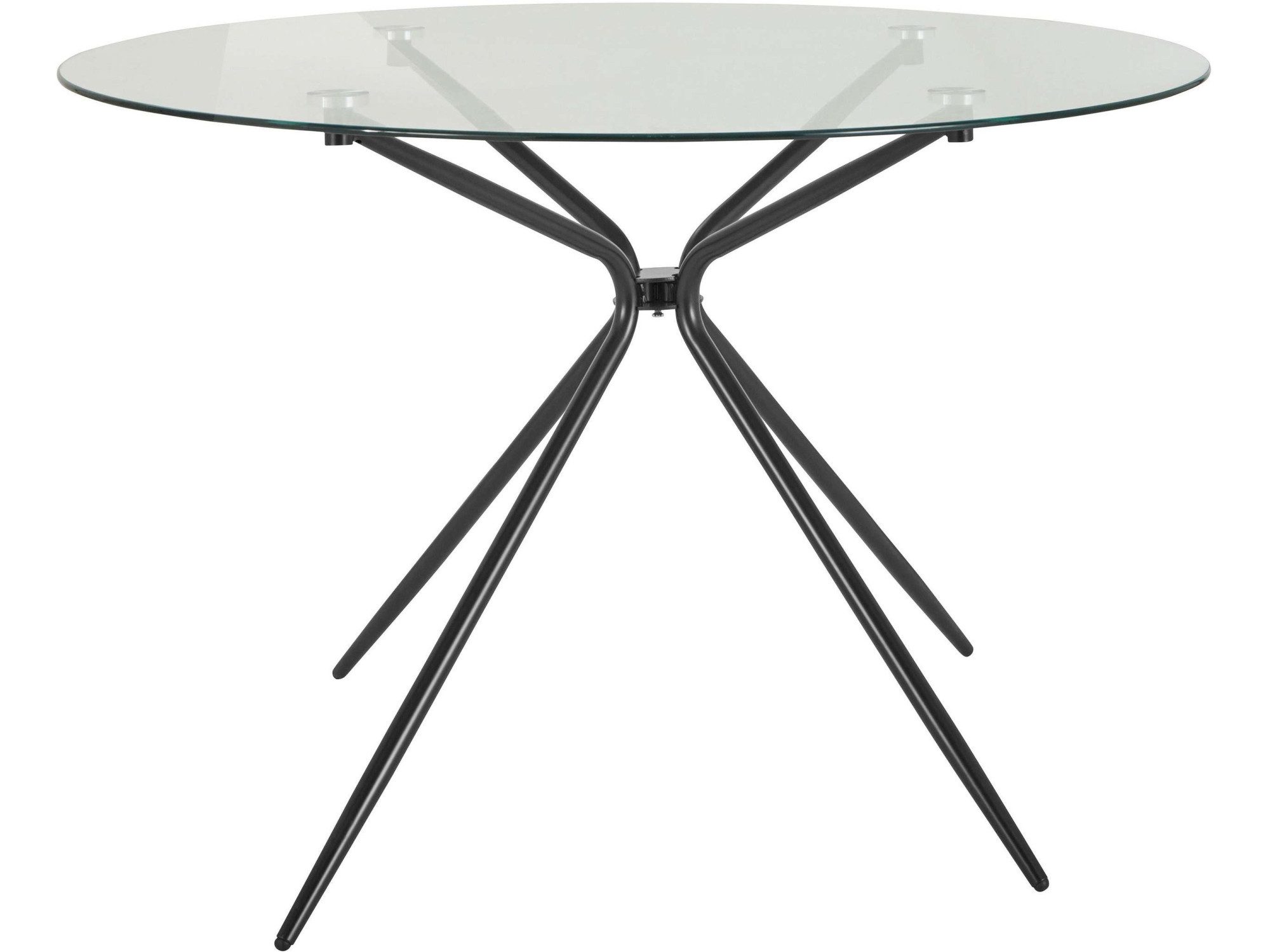 INOSIGN Eethoek Silvi-Mandy Glazen tafel 110x110 cm met 4 stoelen (velours stof), frame van metaal (set, 5-delig)