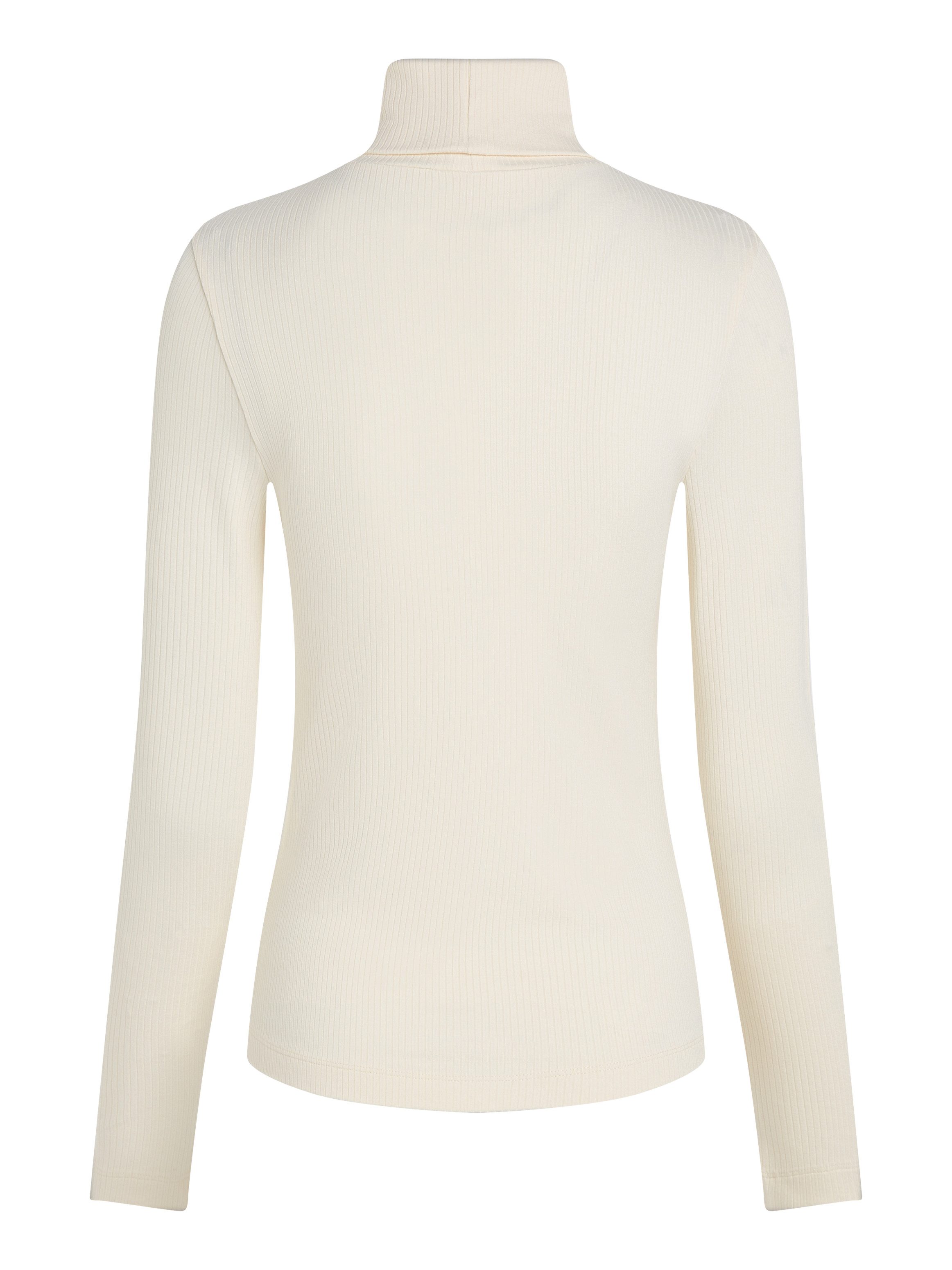 Tommy Hilfiger Shirt met lange mouwen SLIM 5X2 RIB ROLL-NK LS in een geribde structuur