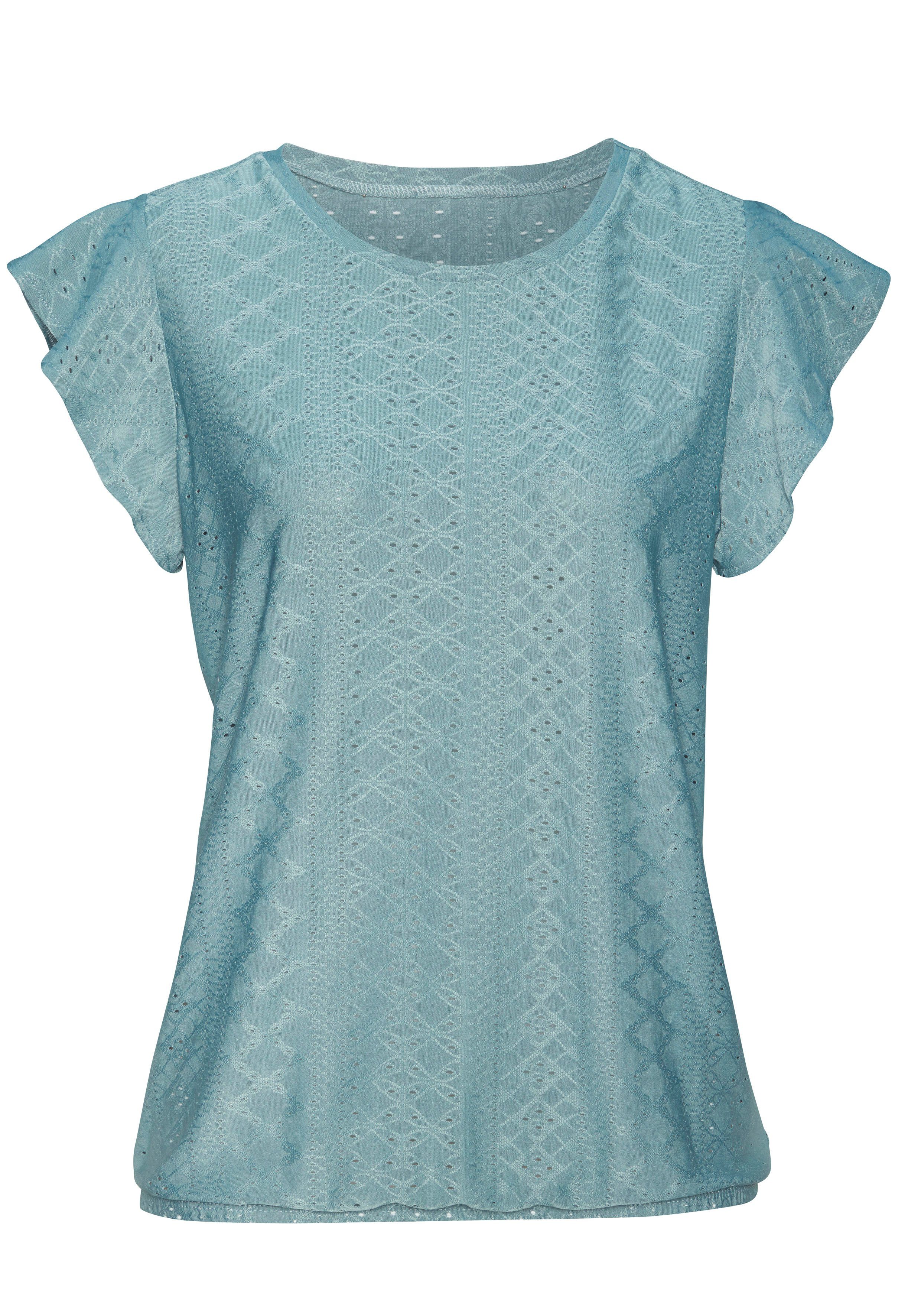 Vivance Shirt met korte mouwen Met broderie anglaise in een gemakkelijk te onderhouden kwaliteit (2-delig Set van 2)