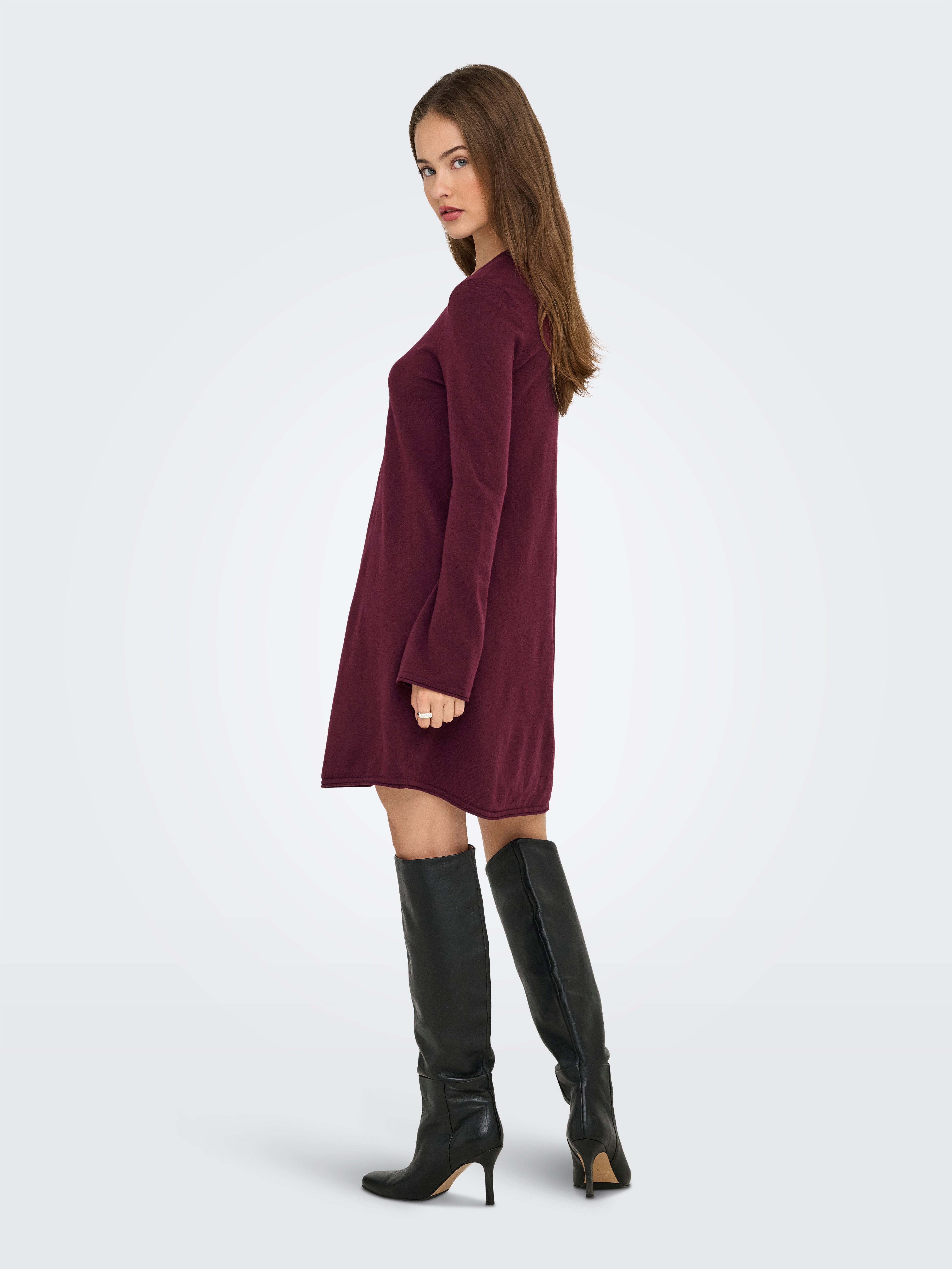 Only Midi-jurk ONLAMALIO LIFE LS ONECK DRESS KNT