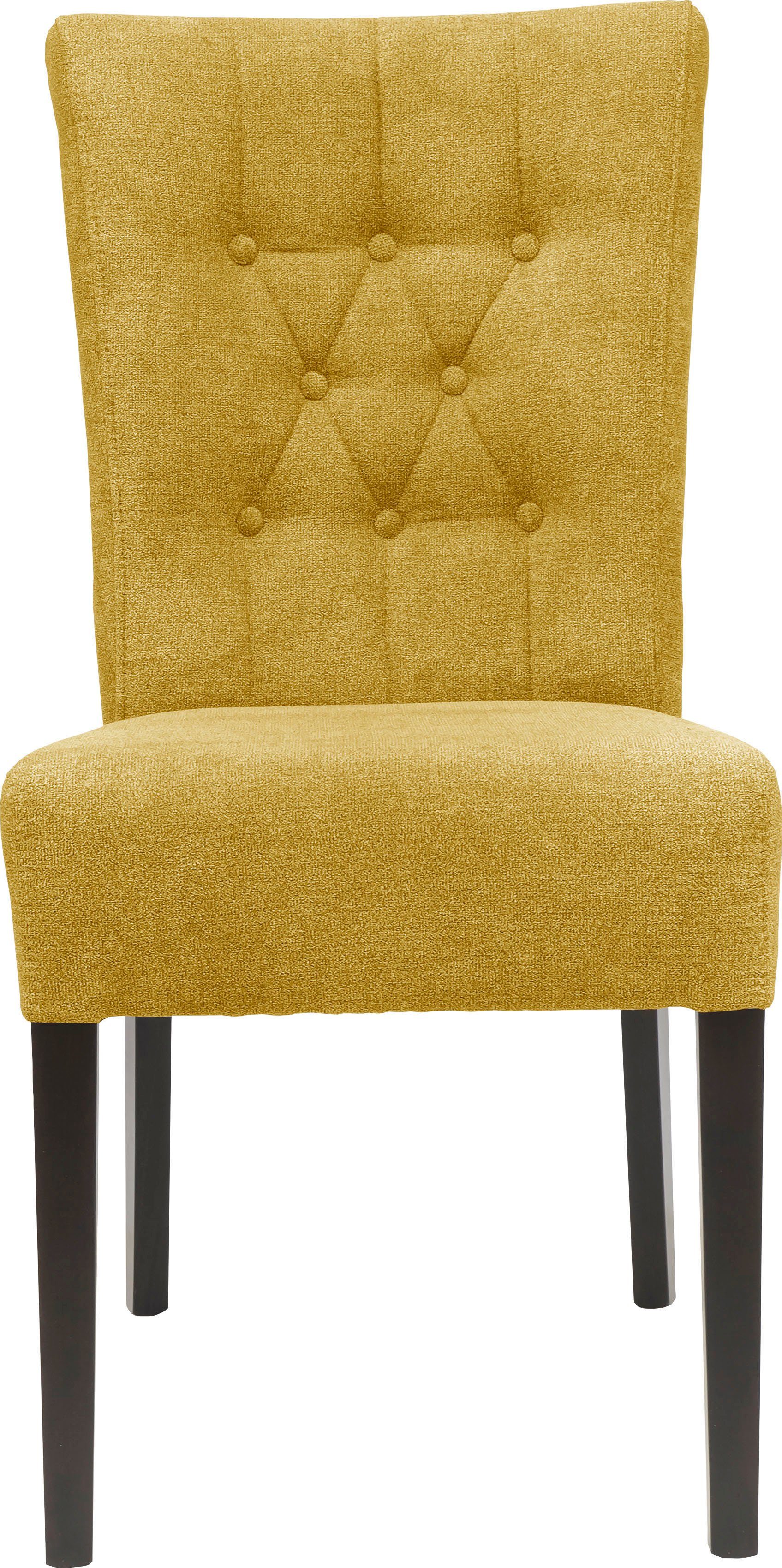 Home affaire Eetkamerstoel Queen BESTSELLER Gestoffeerde stoel met knoopdetails, set van 2, 4 of 6