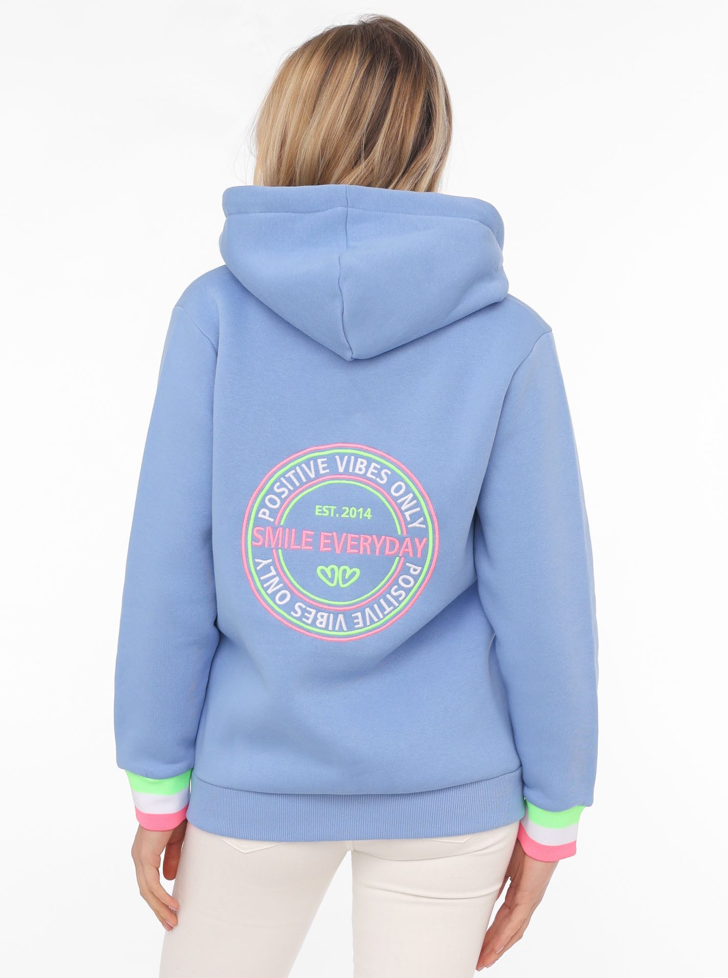 Zwillingsherz Sweatvest met capuchon, rugprint, detailprint aan de voorkant