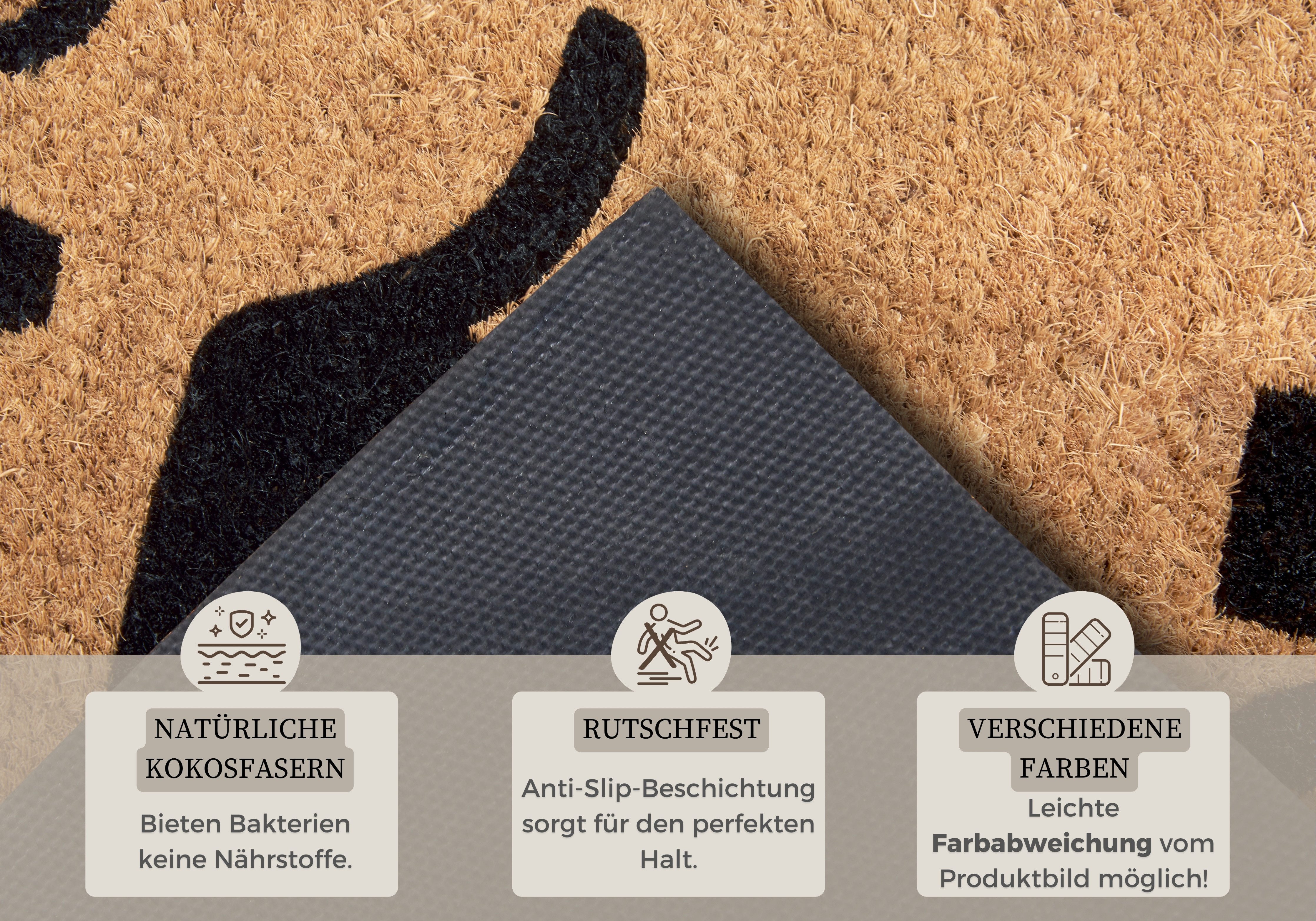 HANSE Home Mat Mix Mats Kokos Welcome Madafakas, deurmat Kokos, vuilopvangmat, outdoor, antislip, binnen, kokosmat, gang