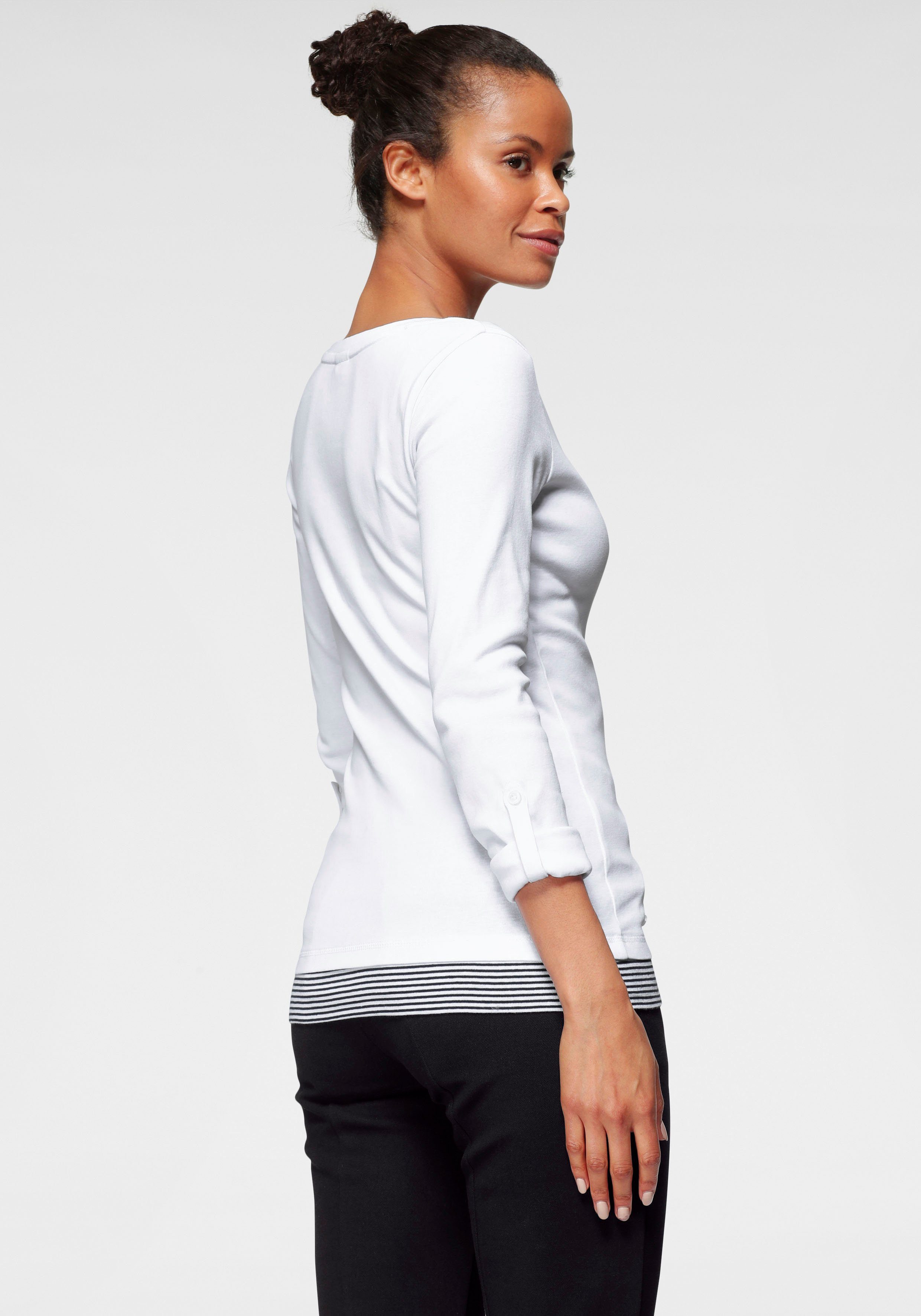 KangaROOS 2-in-1-shirt Lange mouwen, zeer figuurvolgend