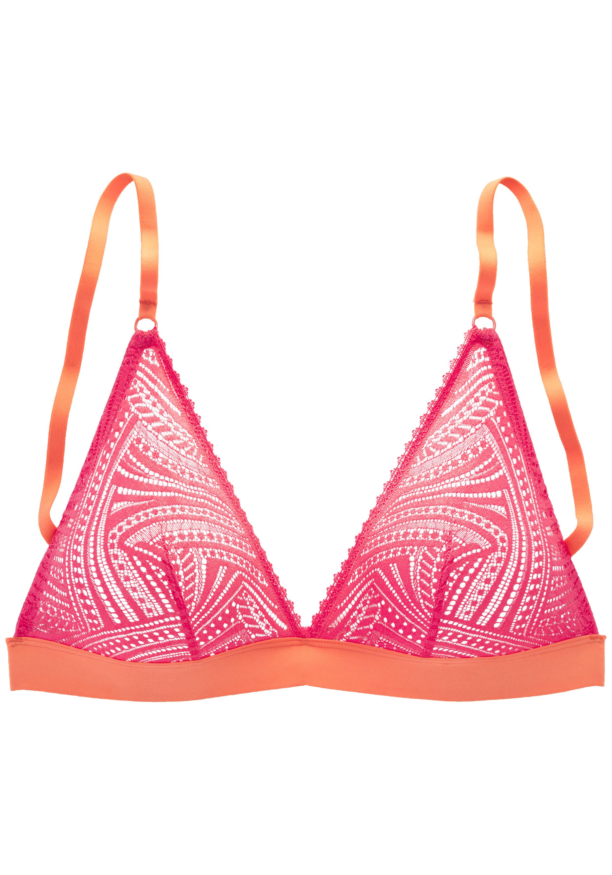 s.Oliver RED LABEL Beachwear Bralette-bh Clemence zonder beugels van grafisch kant in transparante look, lingerie