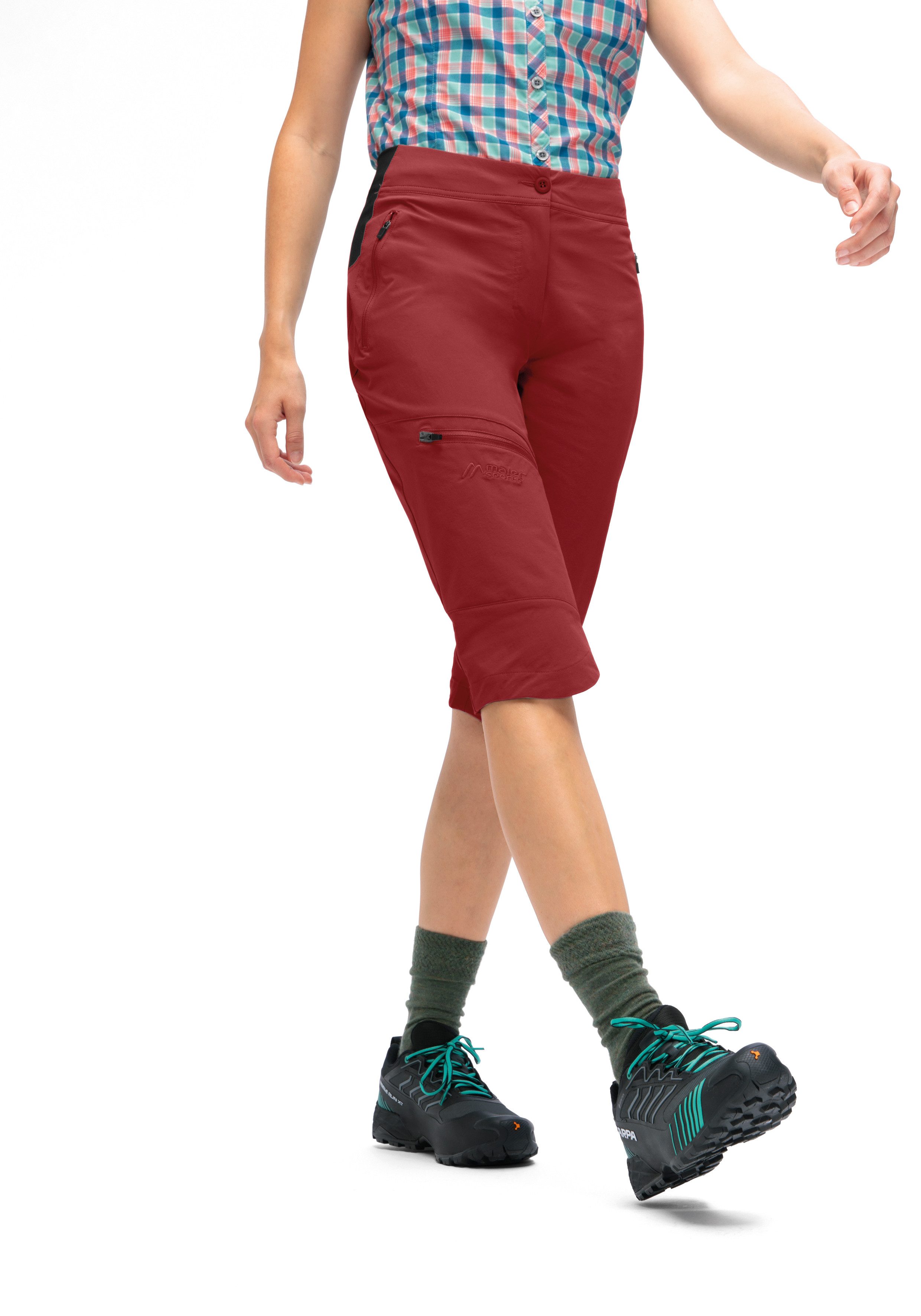 Maier Sports Outdoorbroek Inara slim Capri Vario Dames wandelbroek, elastische functionele broek met 4 zakken, slim fit