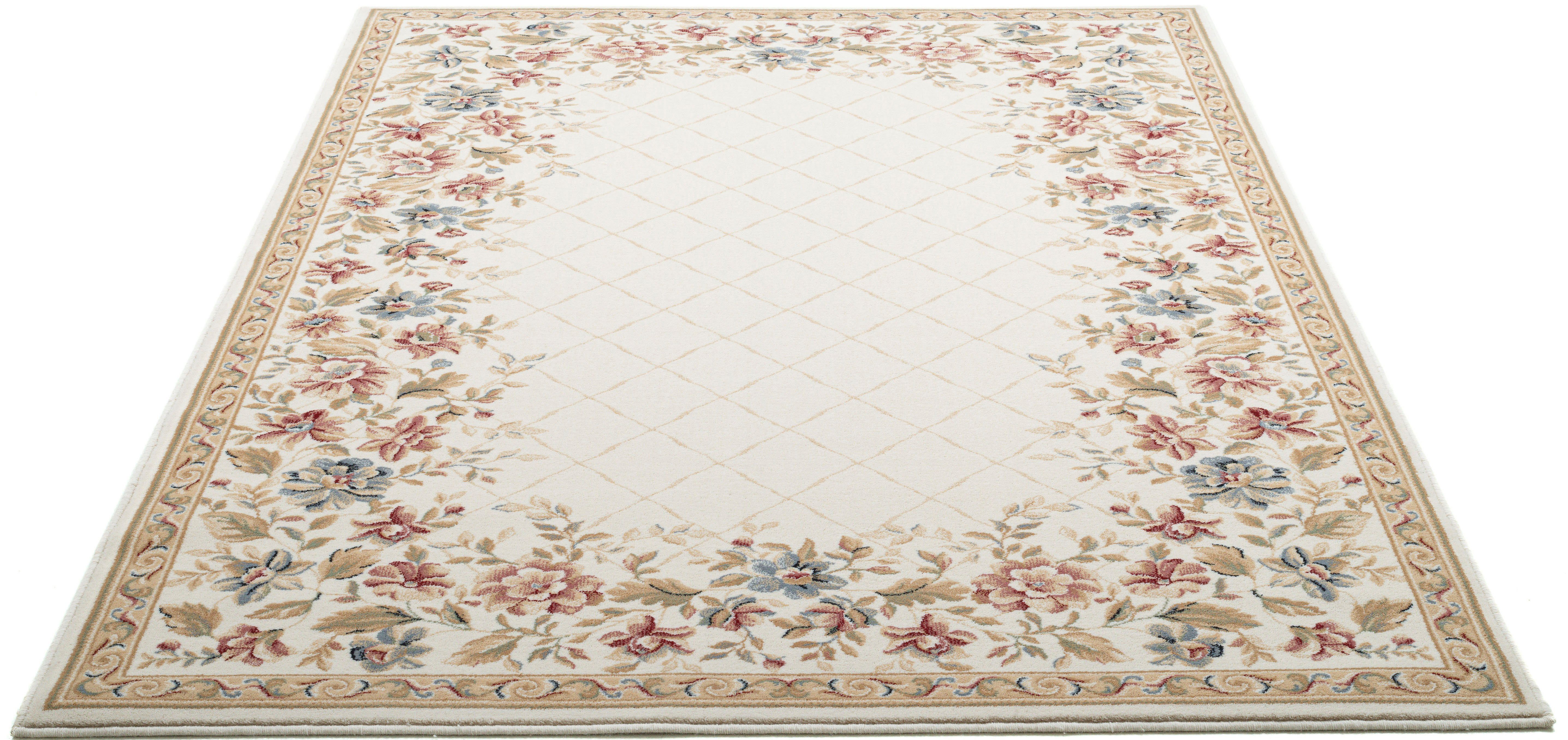 my home Wollen kleed Walchen 100% wol, bloemen design, met bies, landhuis, woonkamer