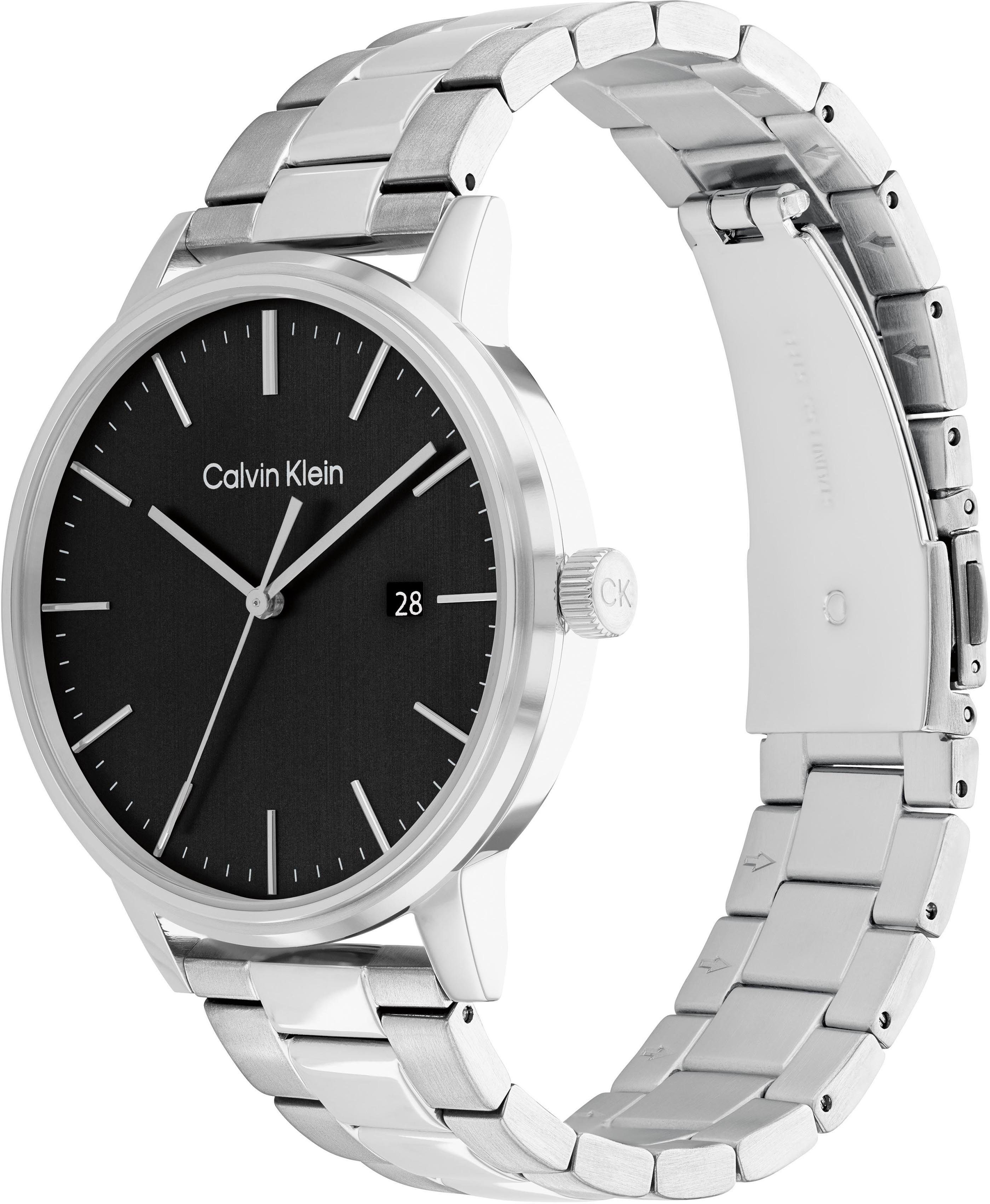Calvin Klein Kwartshorloge LINKED Horloge, herenhorloge, datum, mineraalglas, roestvrijstalen band