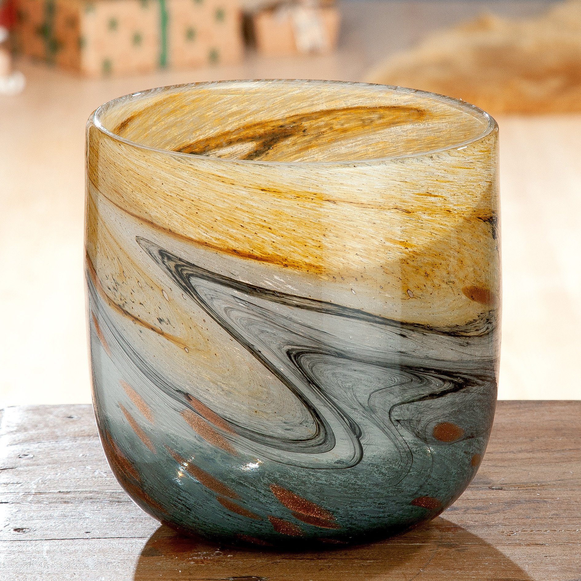 GILDE Tafelvaas VIDA van glas, mondgeblazen, hoogte ca. 17 cm (1 stuk)
