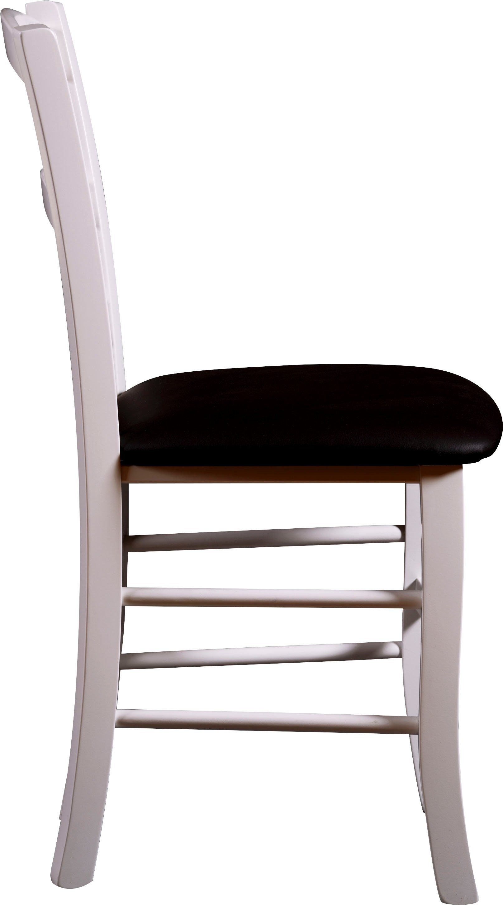 Home affaire Eetkamerstoel Super Paesana Massief beukenhout overtrokken met kunstleer (set, 2 stuks)