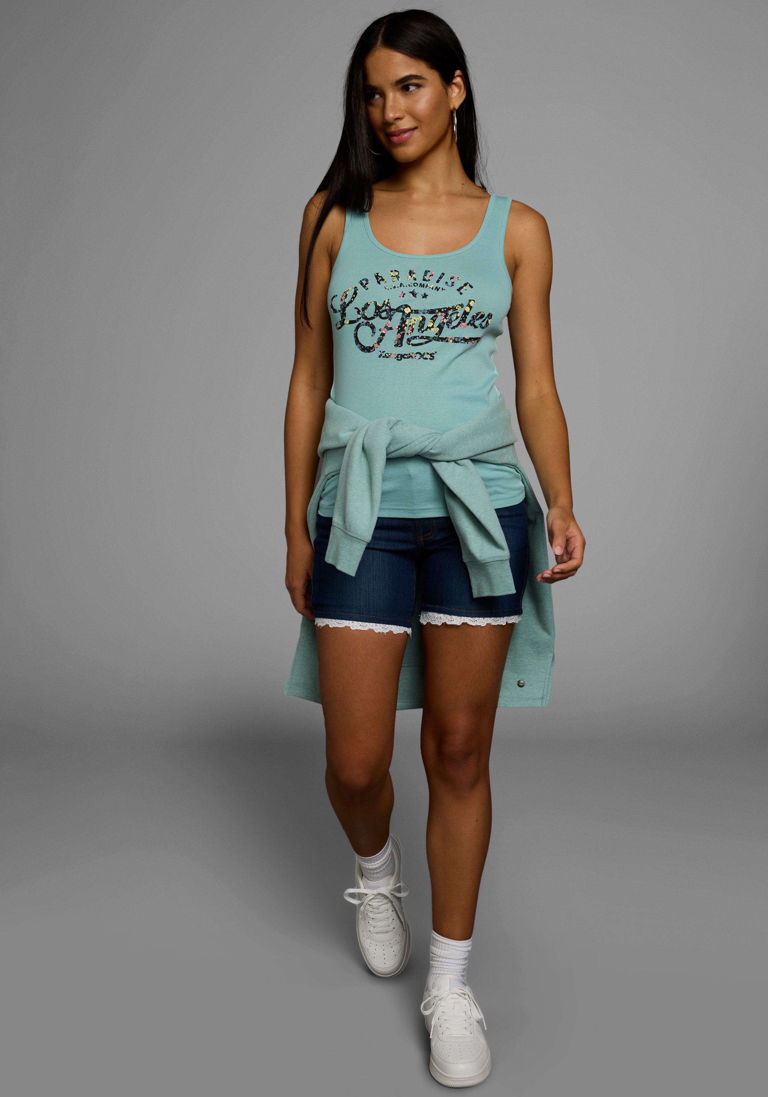 KangaROOS Tanktop met bloemige puff-print