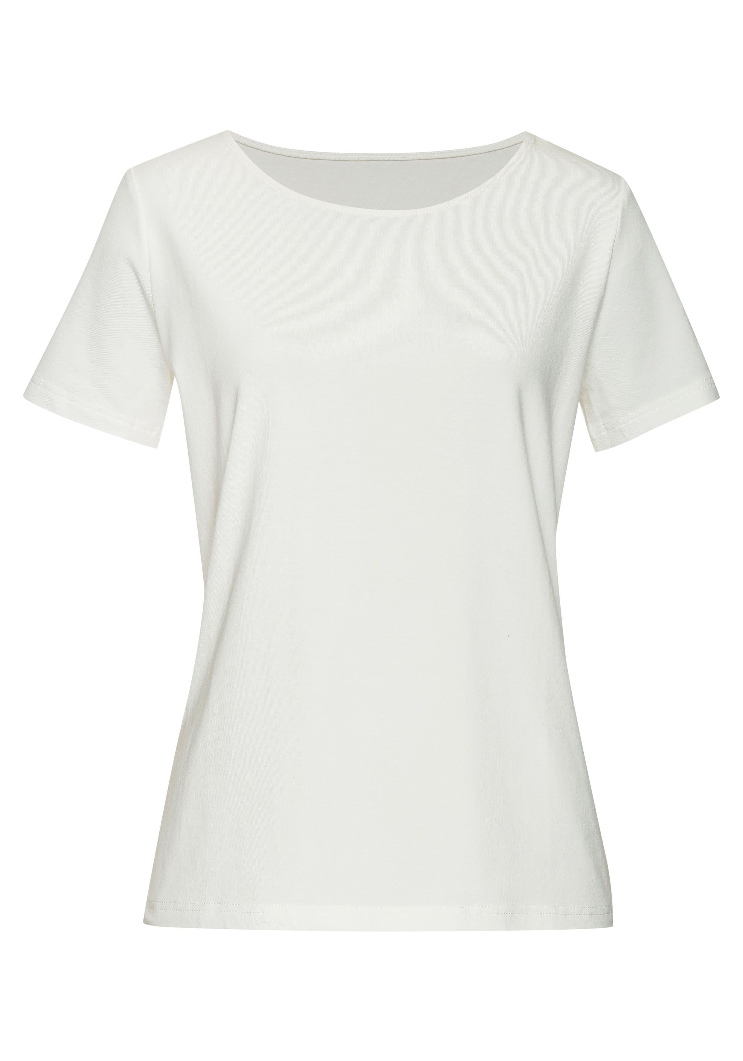 Lascana T-shirt Met ronde hals van elastische katoen-modal kwaliteit (Set van 2)