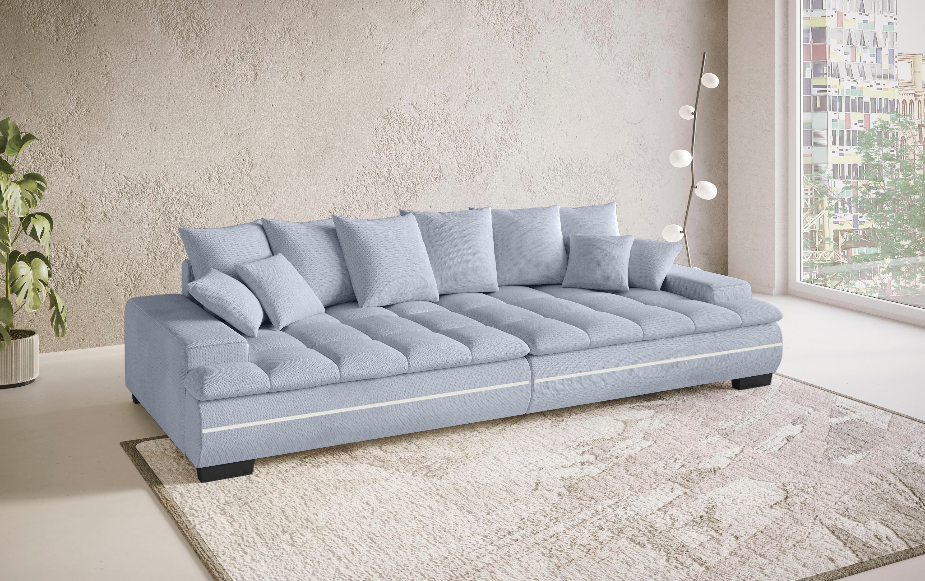 Mr. Couch Megabank Haiti II RGB-LED verlichting, koudschuim bekleding, tot 140 kg belastbaar