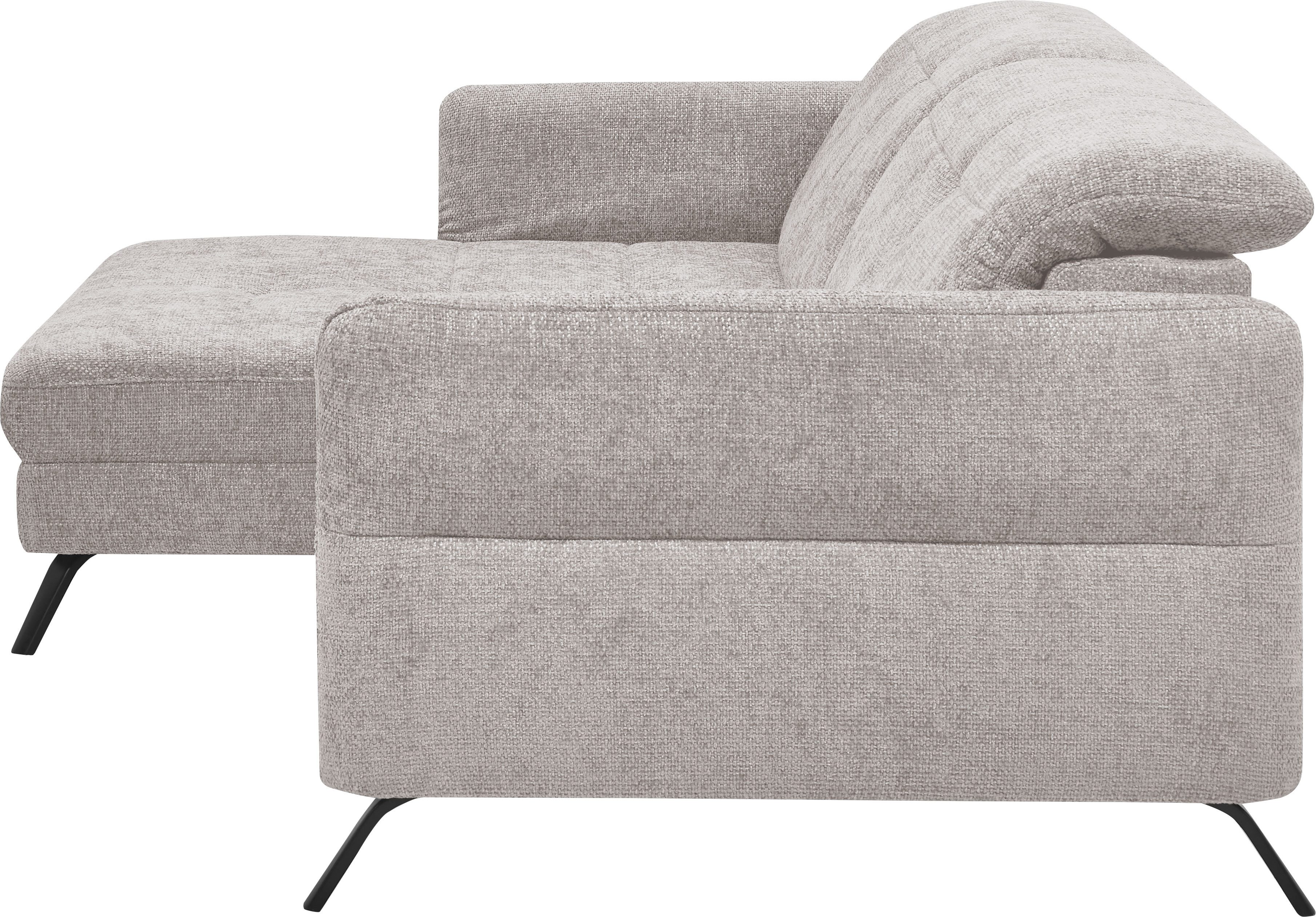 set one by Musterring Hoekbank SO 4400 V optioneel met motorische bedfunctie & hoofdverstelling, voet zwart