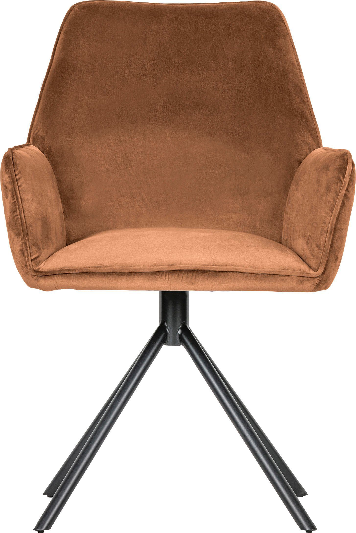 WOOOD Eetkamerstoel AMBERS met armleuningen, gepolsterd, 4-poots frame, breedte 60 cm (2 stuks)