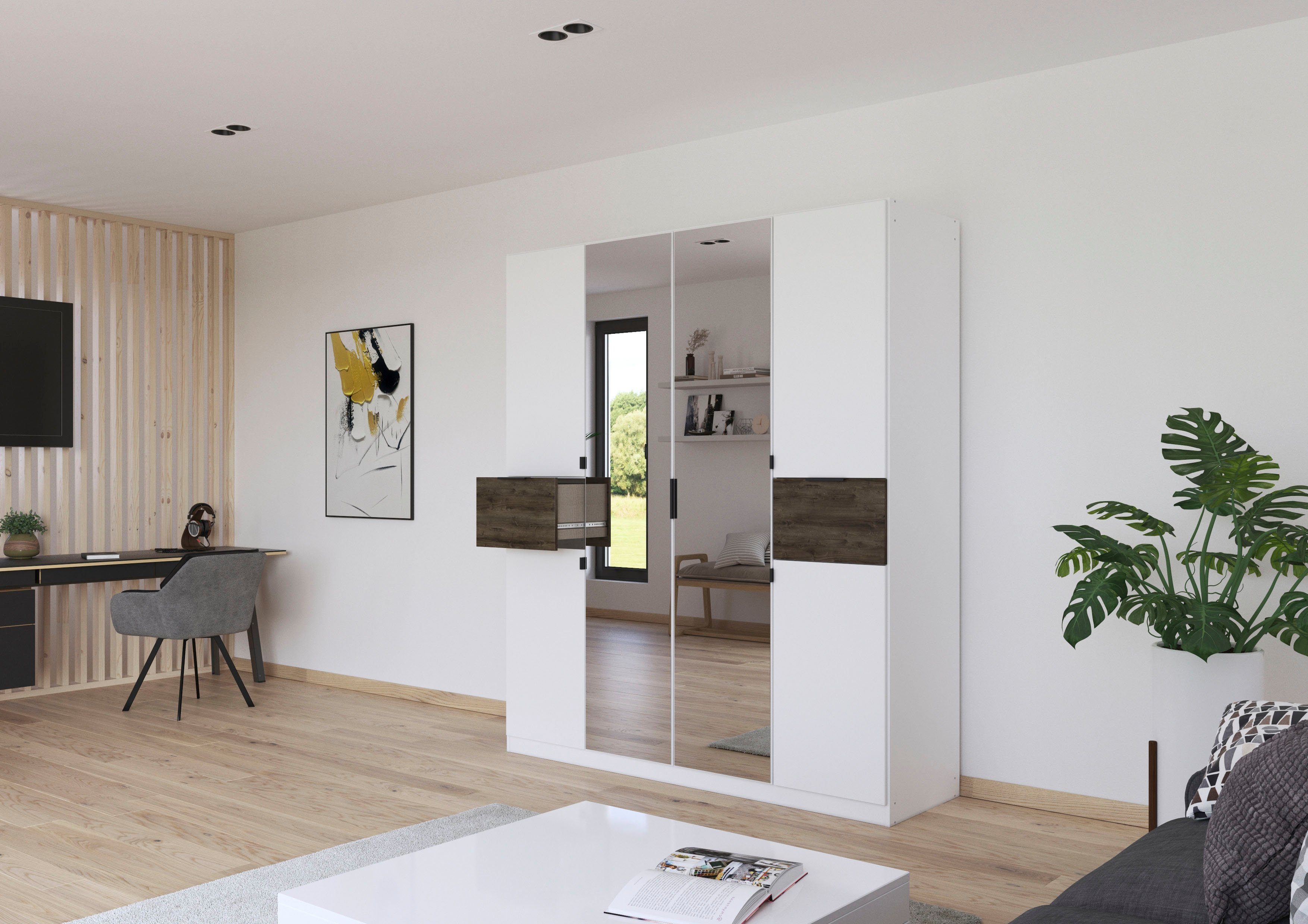 rauch Draaideurkast Kledingkast kast garderobe waskast TICAO met 2 ruime lades, veel opbergruimte made in germany