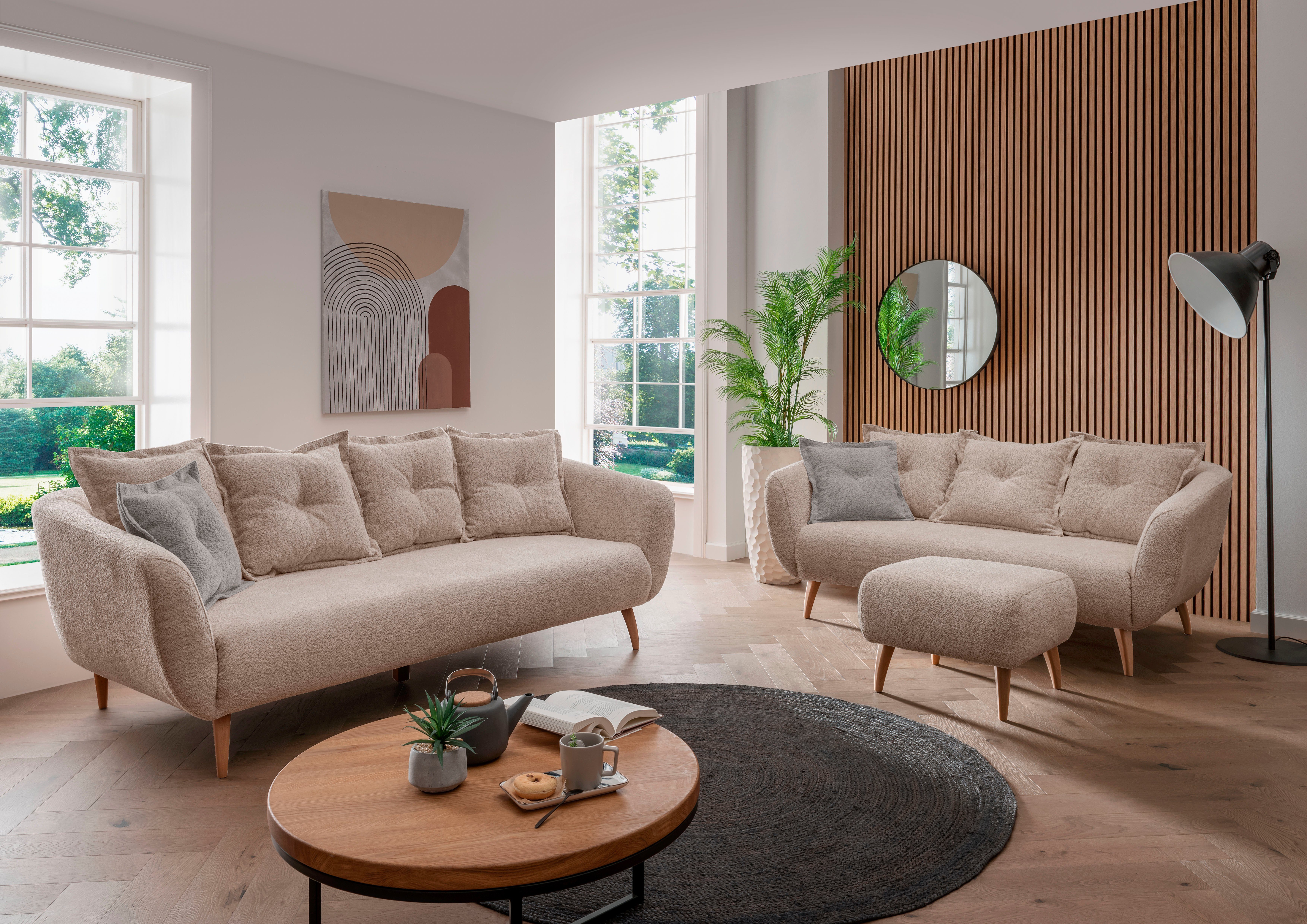 Home affaire Hocker Baggio met houten voetjes