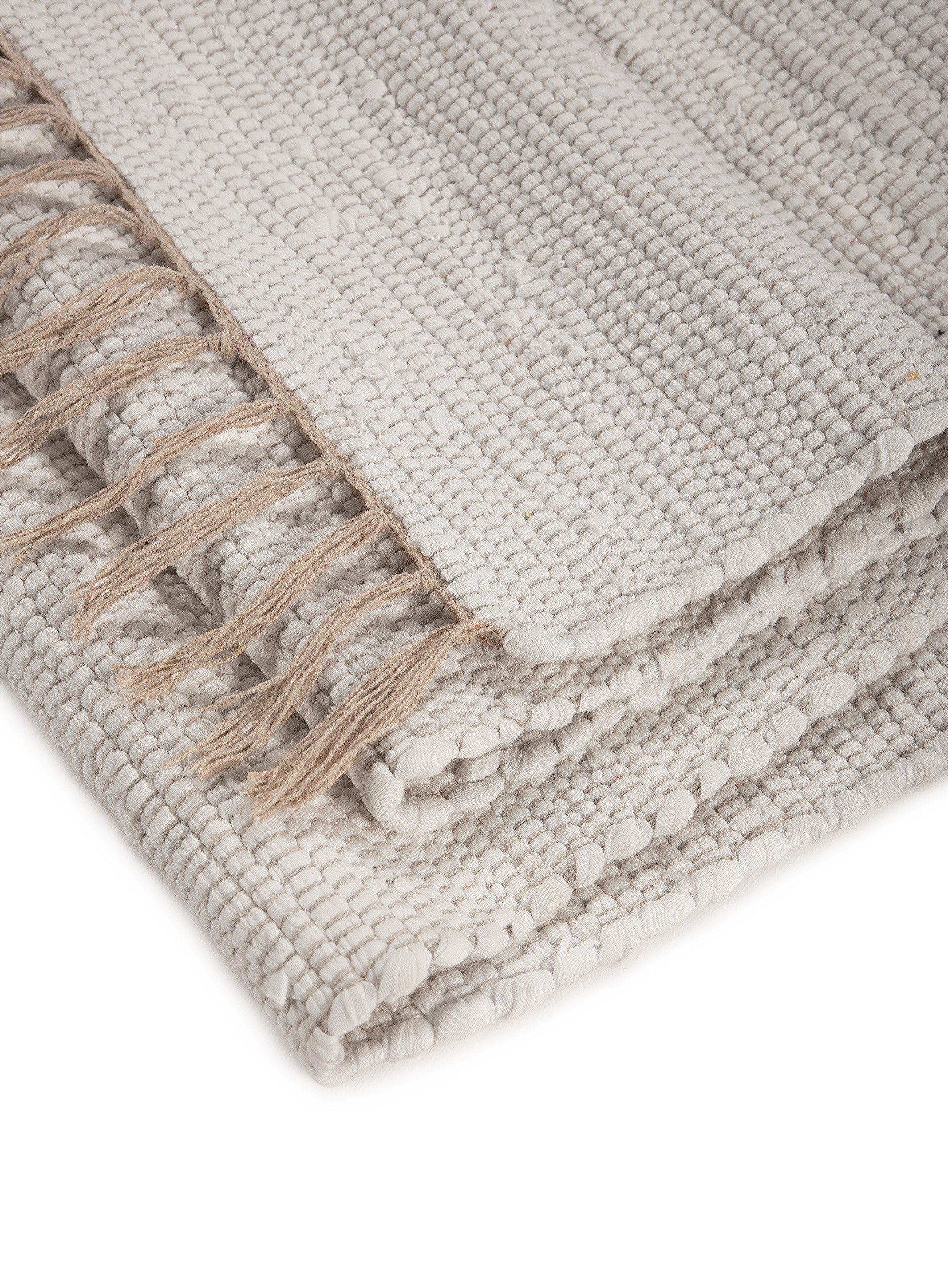 carpetfine Vloerkleed Kelim Chindi uni Tweezijdig te gebruiken kleed, puur katoen, met de hand geweven, unikleuren, met franje