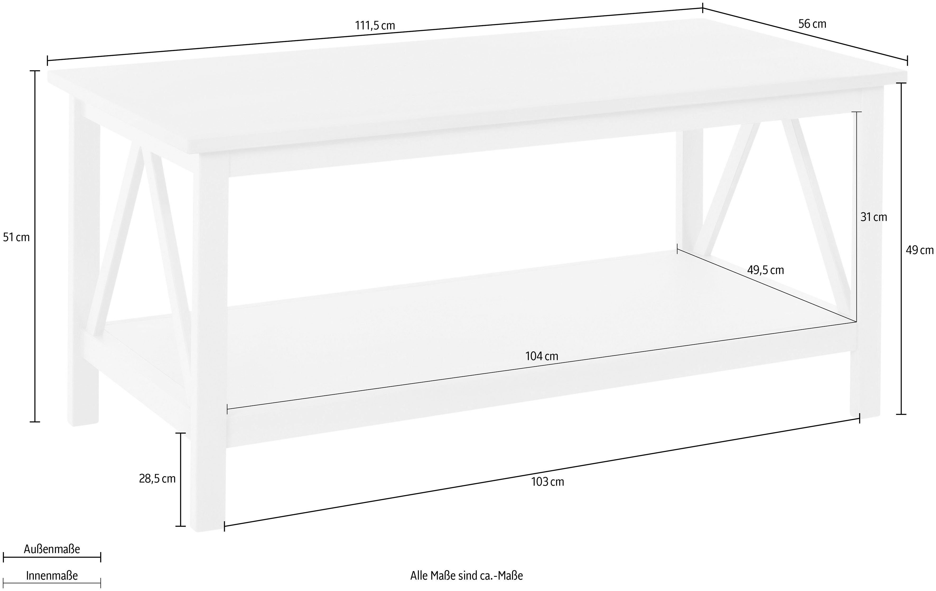 Timbers Salontafel Fonville Salontafel van mooi massief grenenhout, breedte 111,5 cm, hoogte 51 cm (1 stuk)