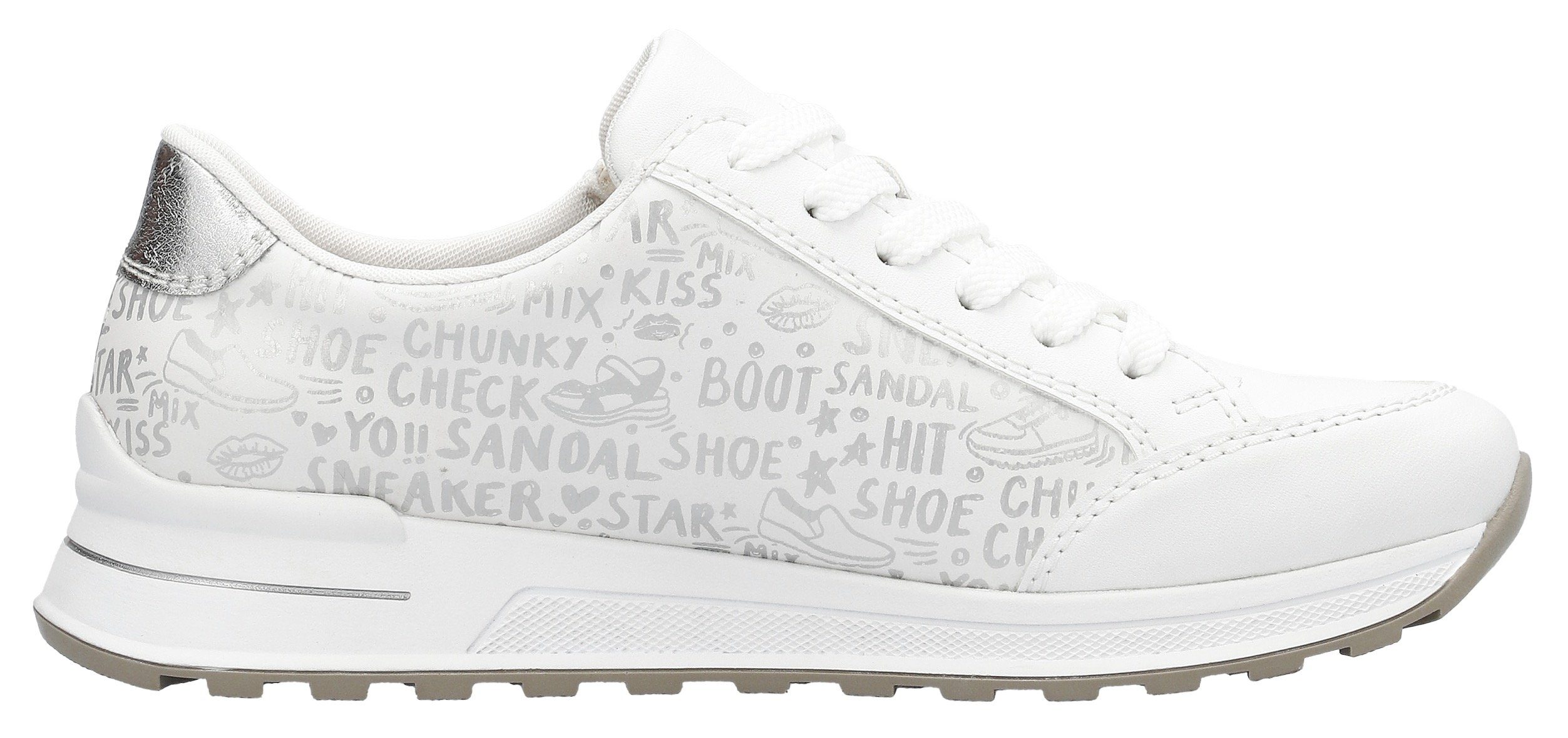 Rieker Sneakers verwijderbare zachte inlegzool, vrijetijdsschoen, lage schoen, veterschoen